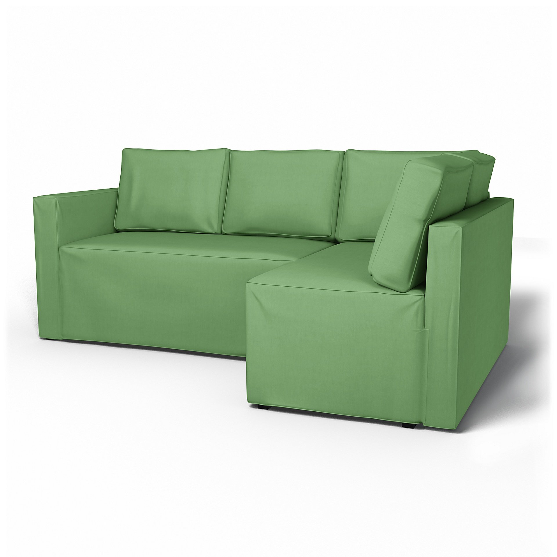IKEA - Fagelbo Sofa Bed with Right Chaise Cover, Apple Green, Linen - Bemz