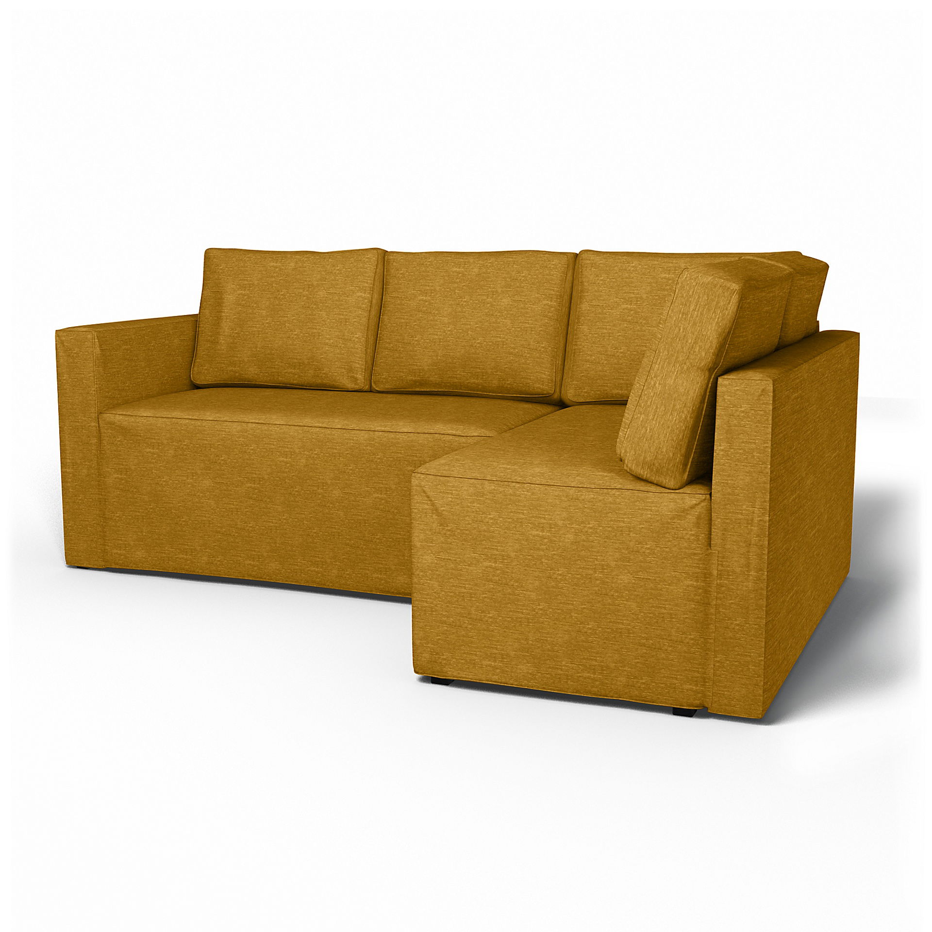 IKEA - Fågelbo Sofa Bed with Right Chaise Cover, Tumeric, Velvet - Bemz