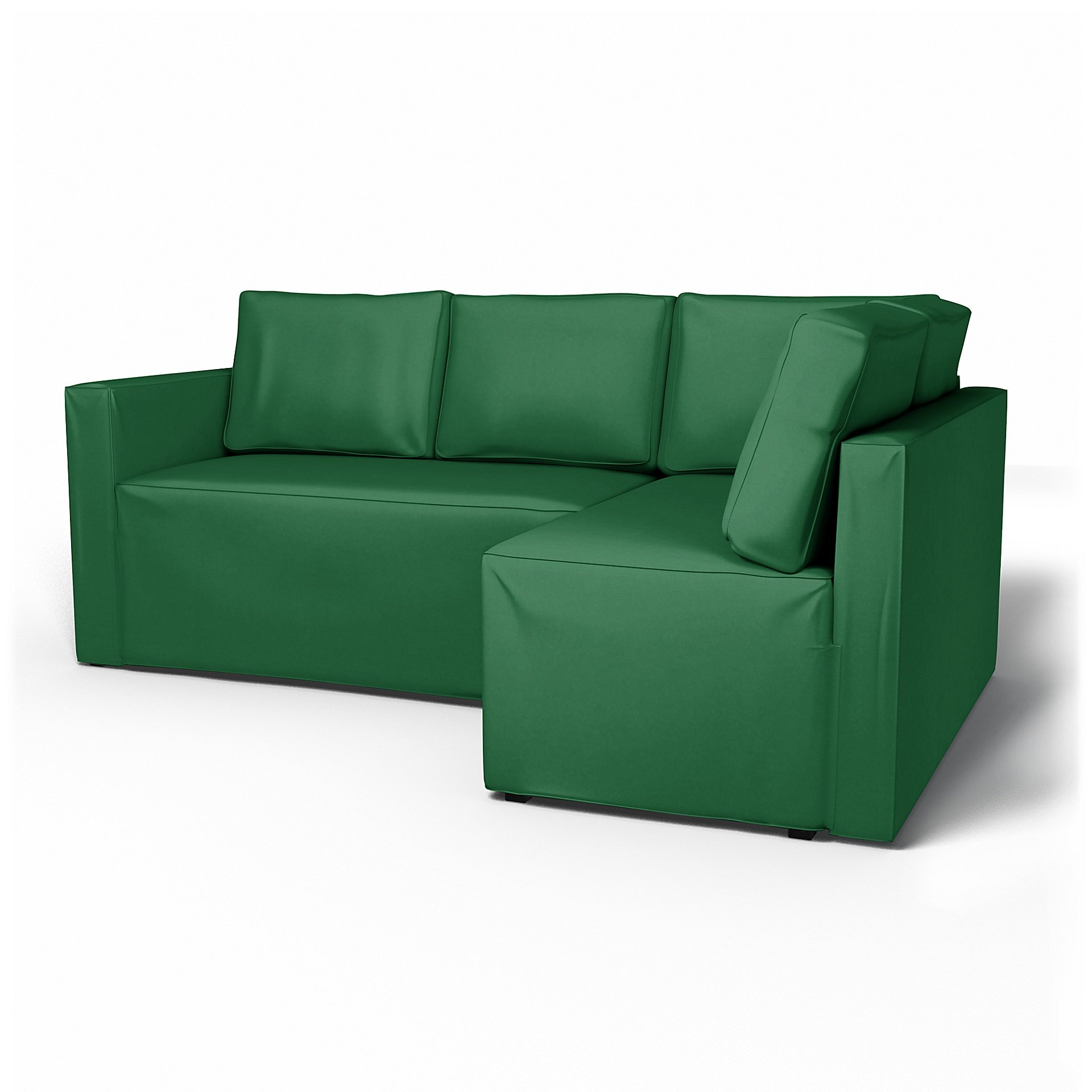 IKEA - Fagelbo Sofa Bed with Right Chaise Cover, Abundant Green, Velvet - Bemz
