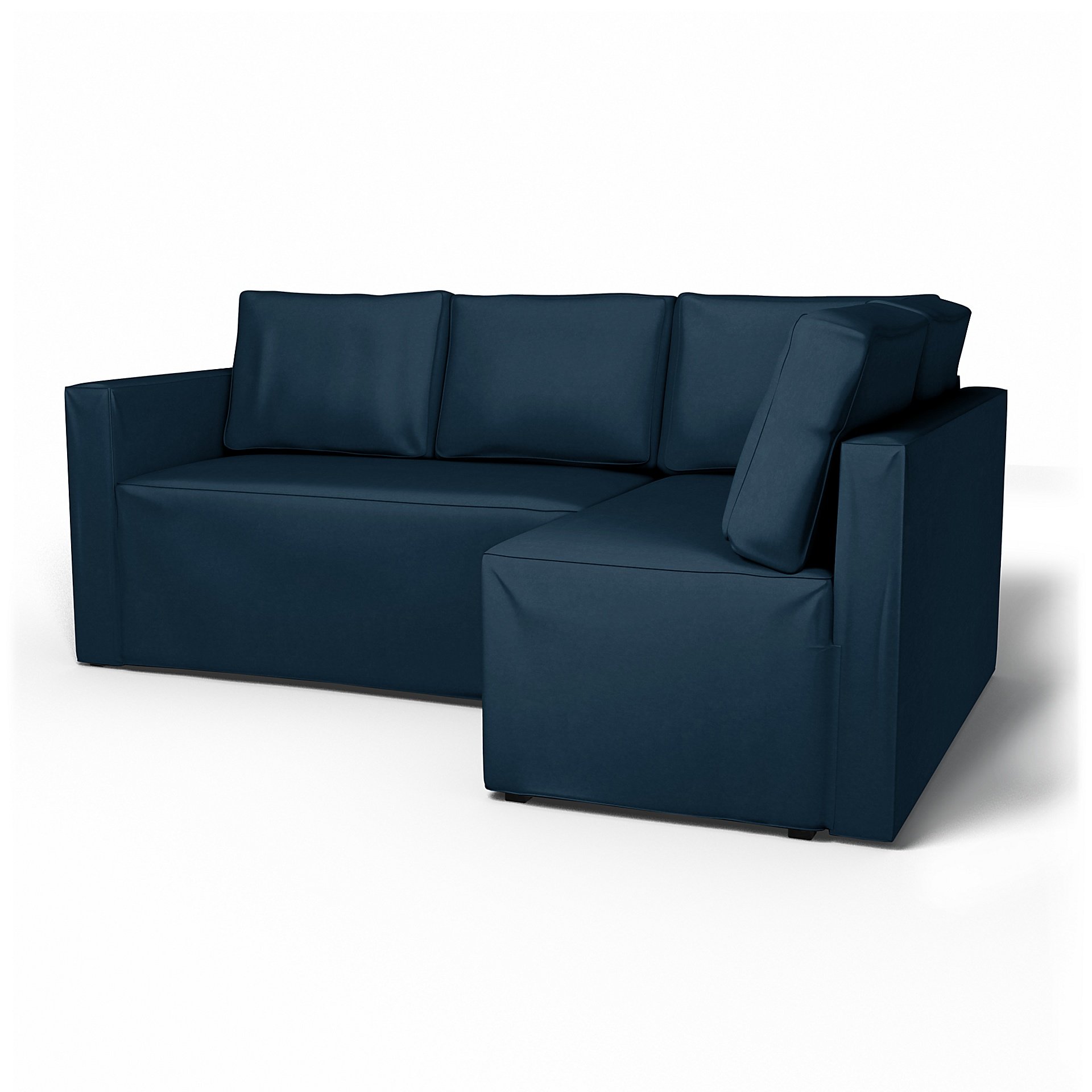 IKEA - Fagelbo Sofa Bed with Right Chaise Cover, Midnight, Velvet - Bemz