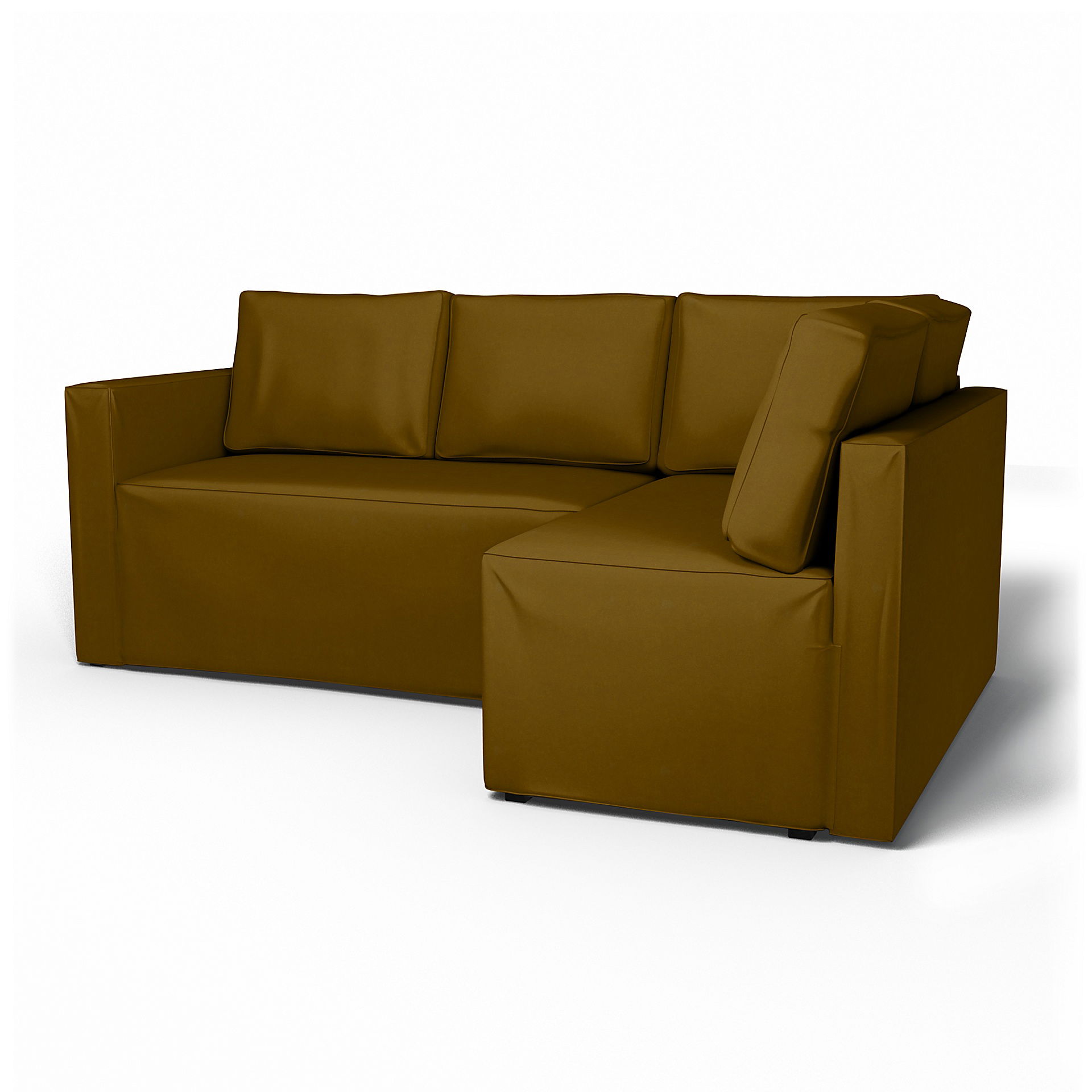 IKEA - Fågelbo Sofa Bed with Right Chaise Cover, Turmeric, Velvet - Bemz
