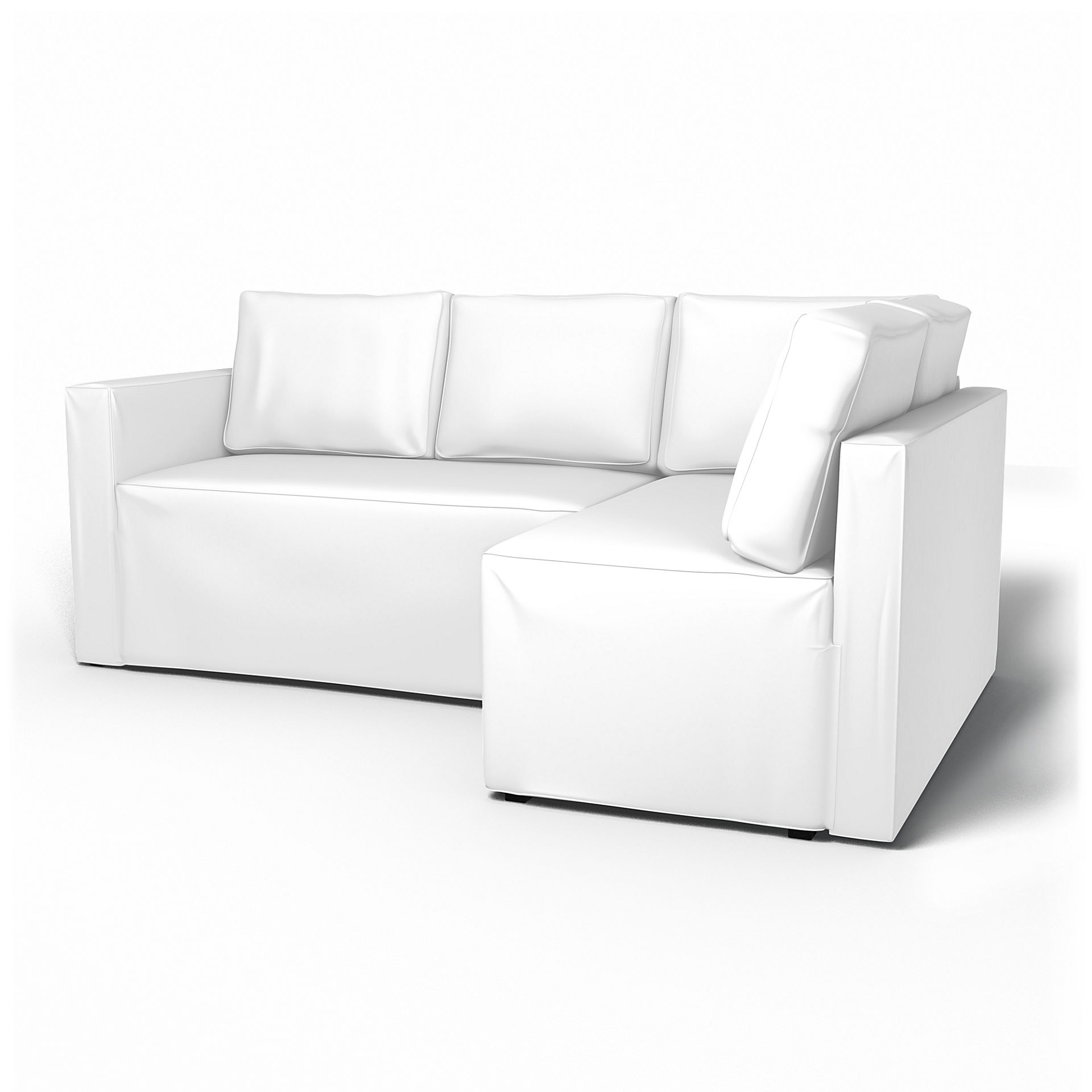 IKEA - Fågelbo Sofa Bed with Right Chaise Cover, Absolute White, Linen - Bemz
