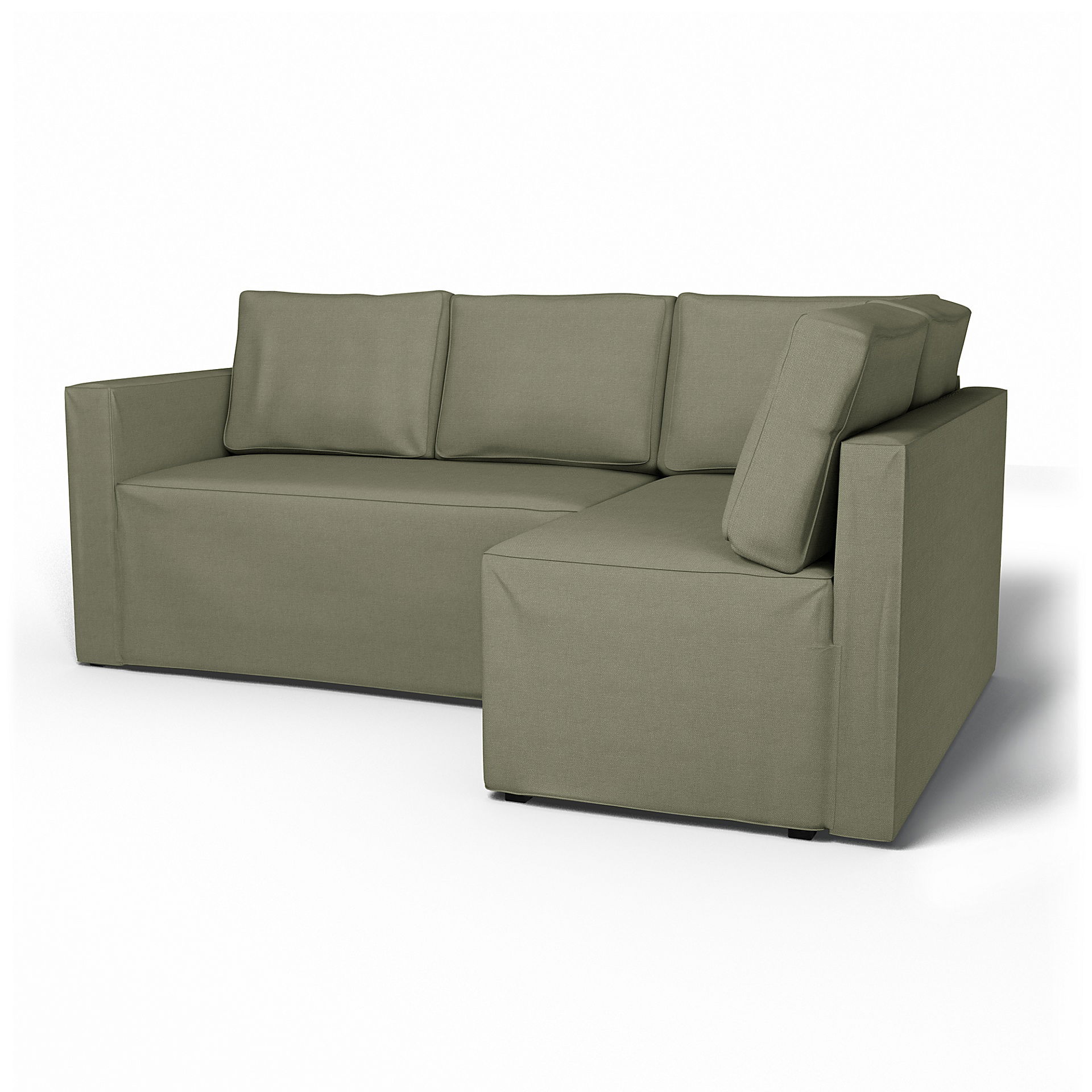 IKEA - Fågelbo Sofa Bed with Right Chaise Cover, Sage, Linen - Bemz