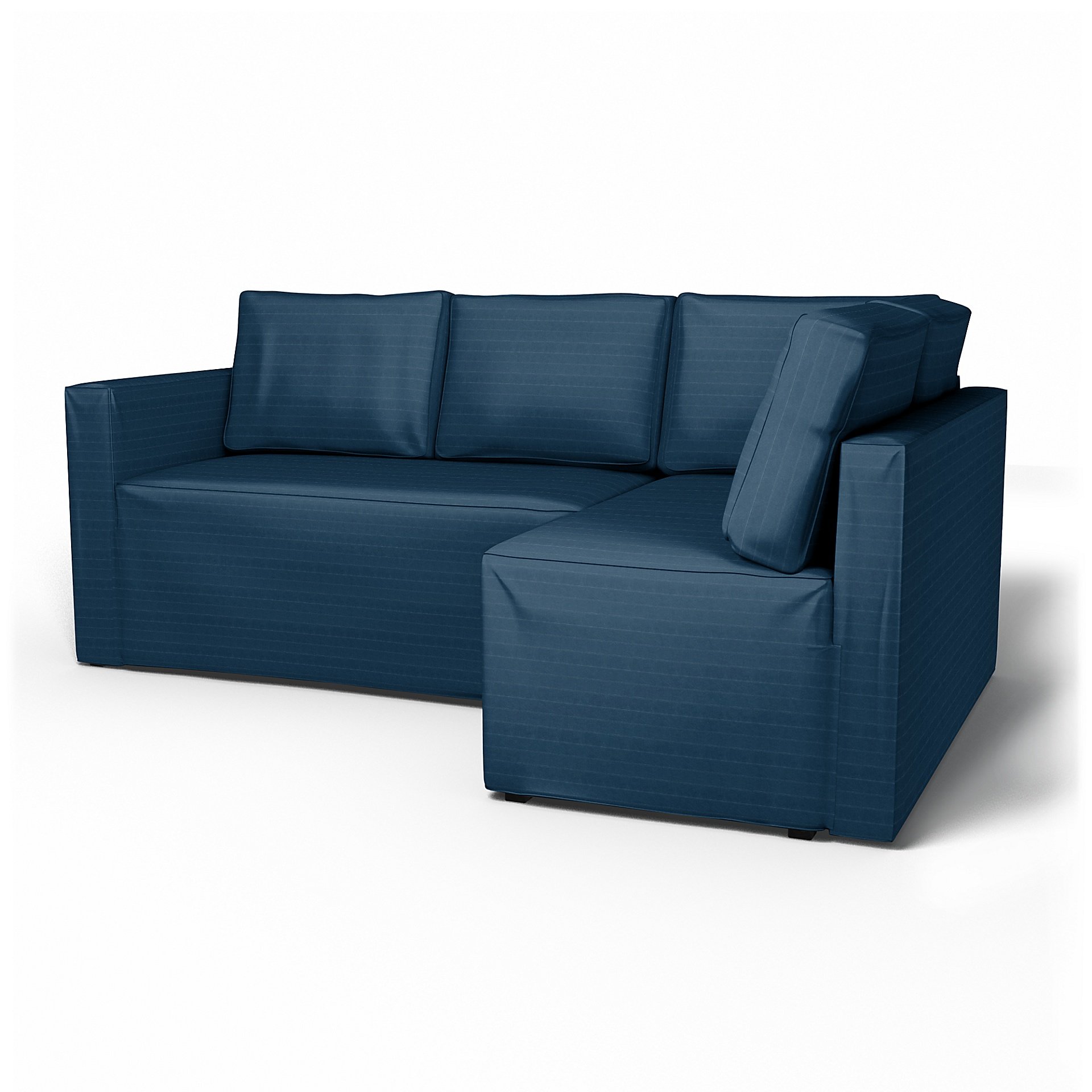 IKEA - Fagelbo Sofa Bed with Right Chaise Cover, Denim Blue, Velvet - Bemz