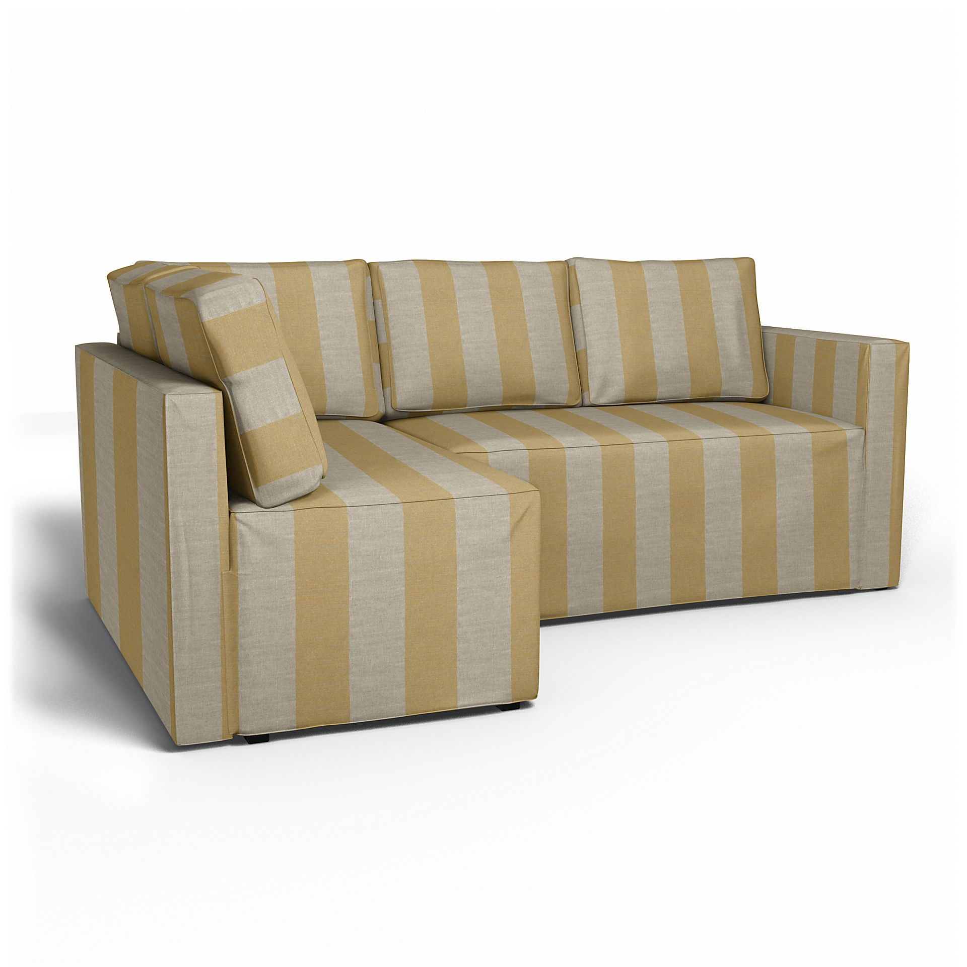 IKEA - Fågelbo Sofa Bed with Left Chaise Cover, Sun Yellow, Linen - Bemz