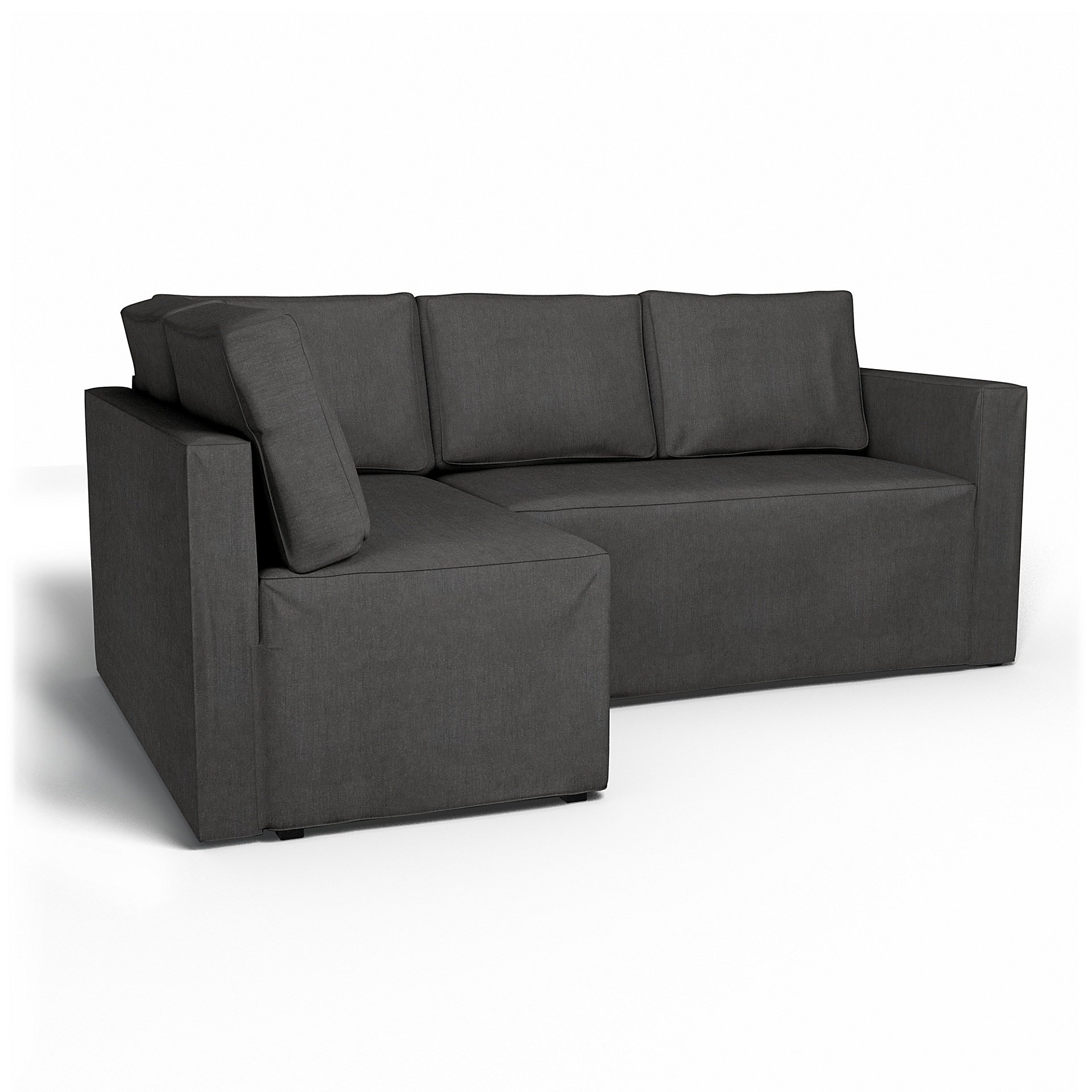 IKEA - Fagelbo Sofa Bed with Left Chaise Cover, Espresso, Linen - Bemz