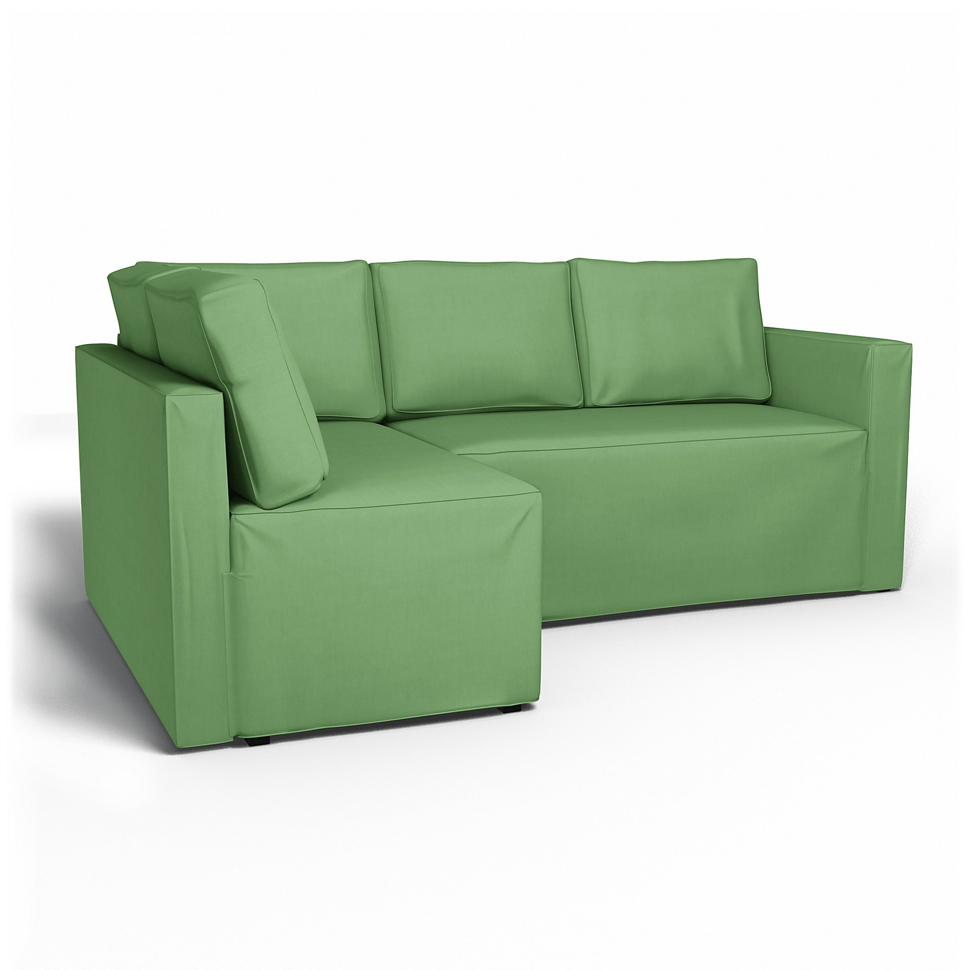 IKEA - Fagelbo Sofa Bed with Left Chaise Cover, Apple Green, Linen - Bemz