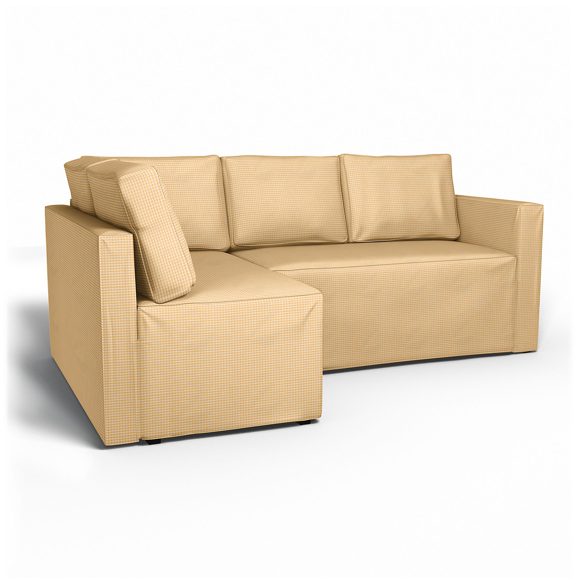 IKEA - Överdrag till Fågelbo bäddsoffa med vänster schäslong, Sun Yellow, Bomull - Bemz