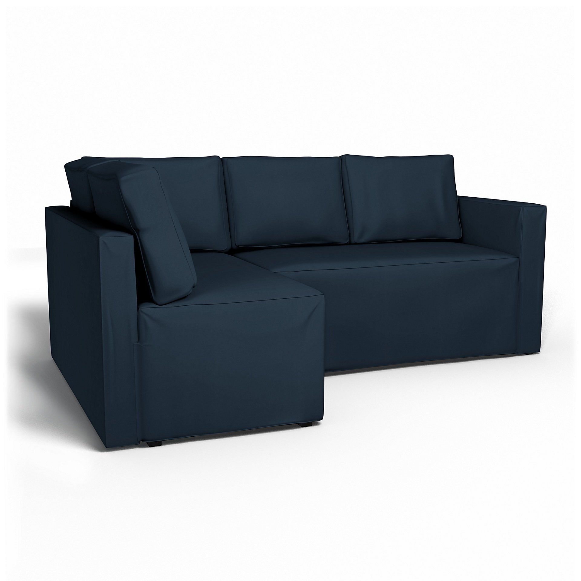 IKEA - Fagelbo Sofa Bed with Left Chaise Cover, Navy Blue, Cotton - Bemz