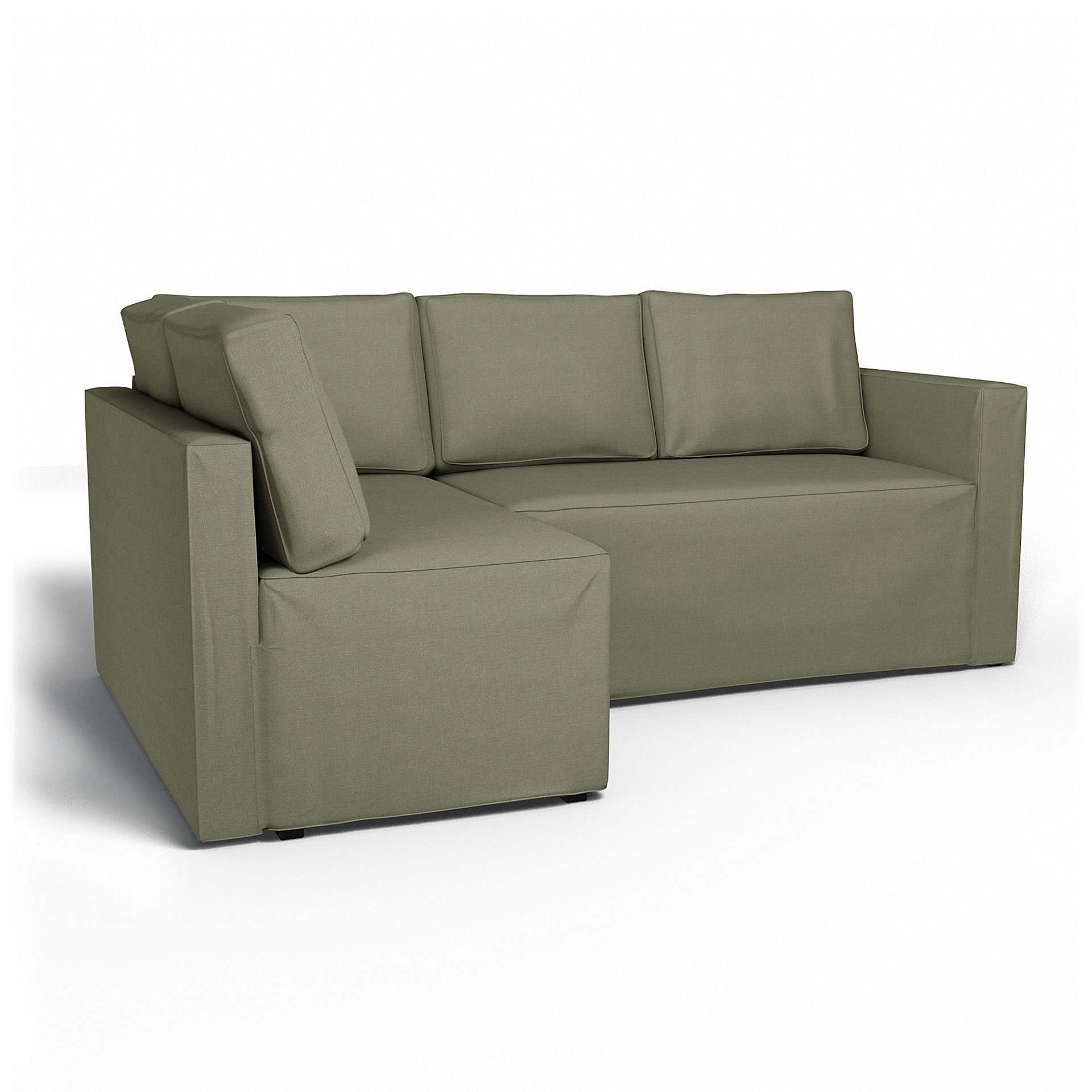 IKEA - Fågelbo Sofa Bed with Left Chaise Cover, Sage, Linen - Bemz