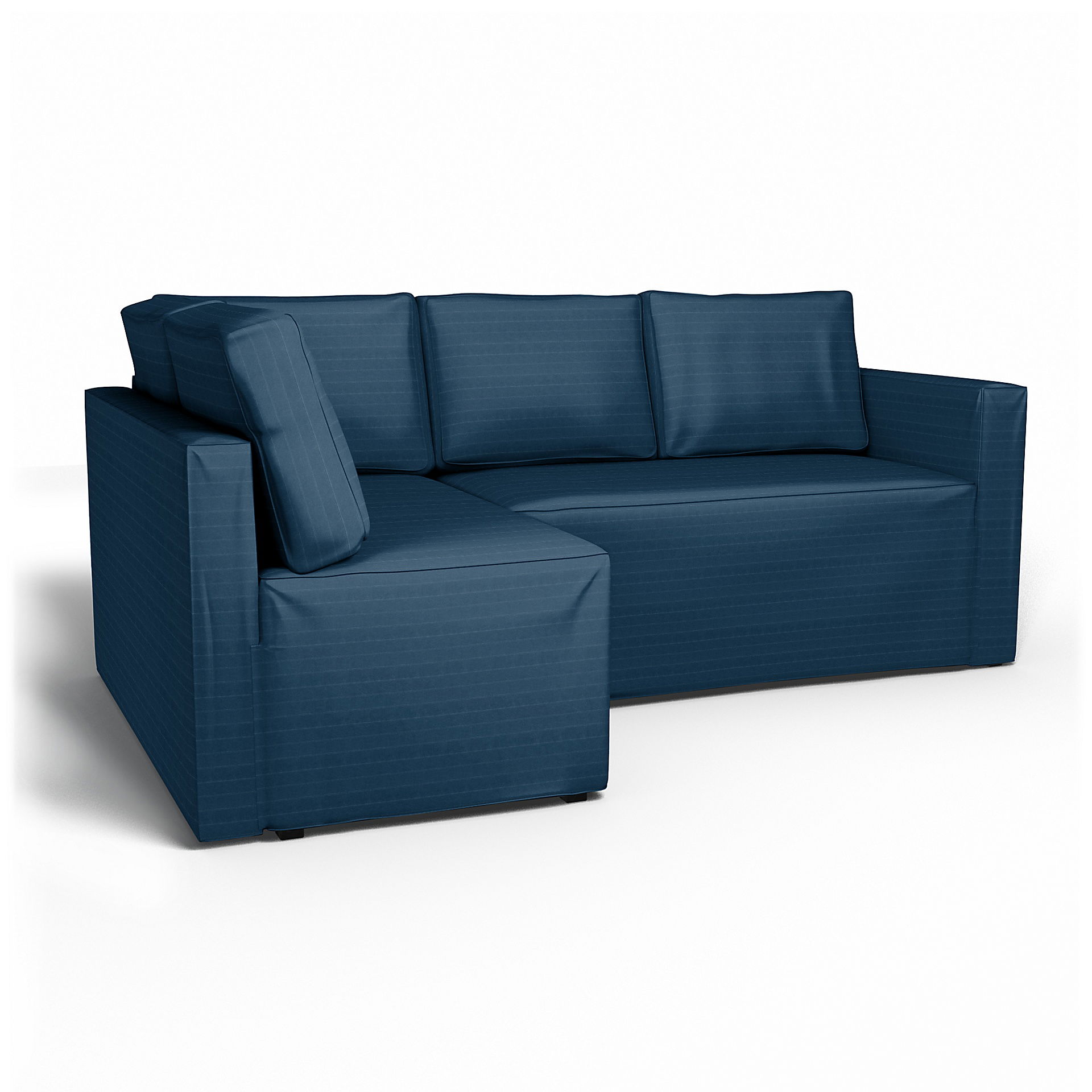 IKEA - Fågelbo Sofa Bed with Left Chaise Cover, Denim Blue, Velvet - Bemz
