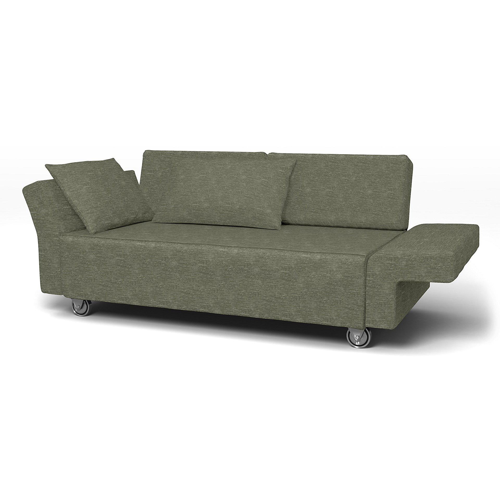 IKEA - Falsterbo 2 Seater Sofa Cover, Green Grey, Velvet - Bemz