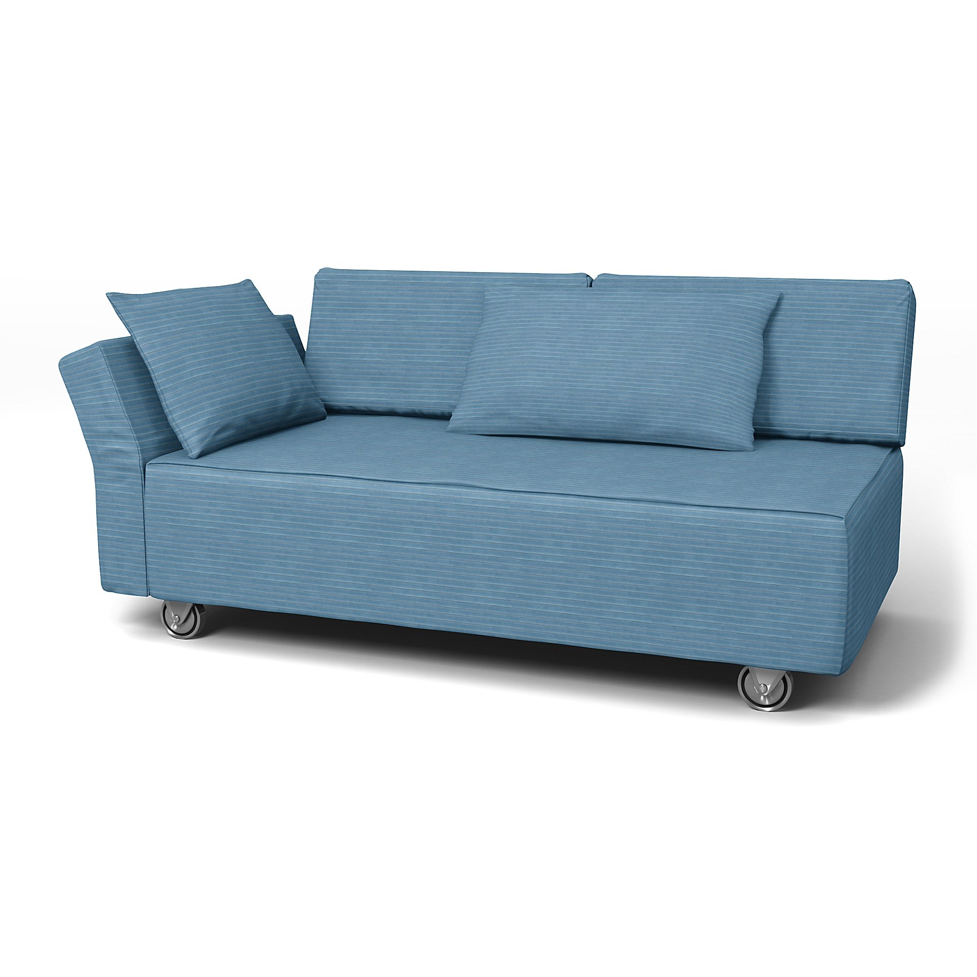 IKEA - Falsterbo 2 Seat Sofa with Left Arm Cover, Sky Blue, Corduroy - Bemz