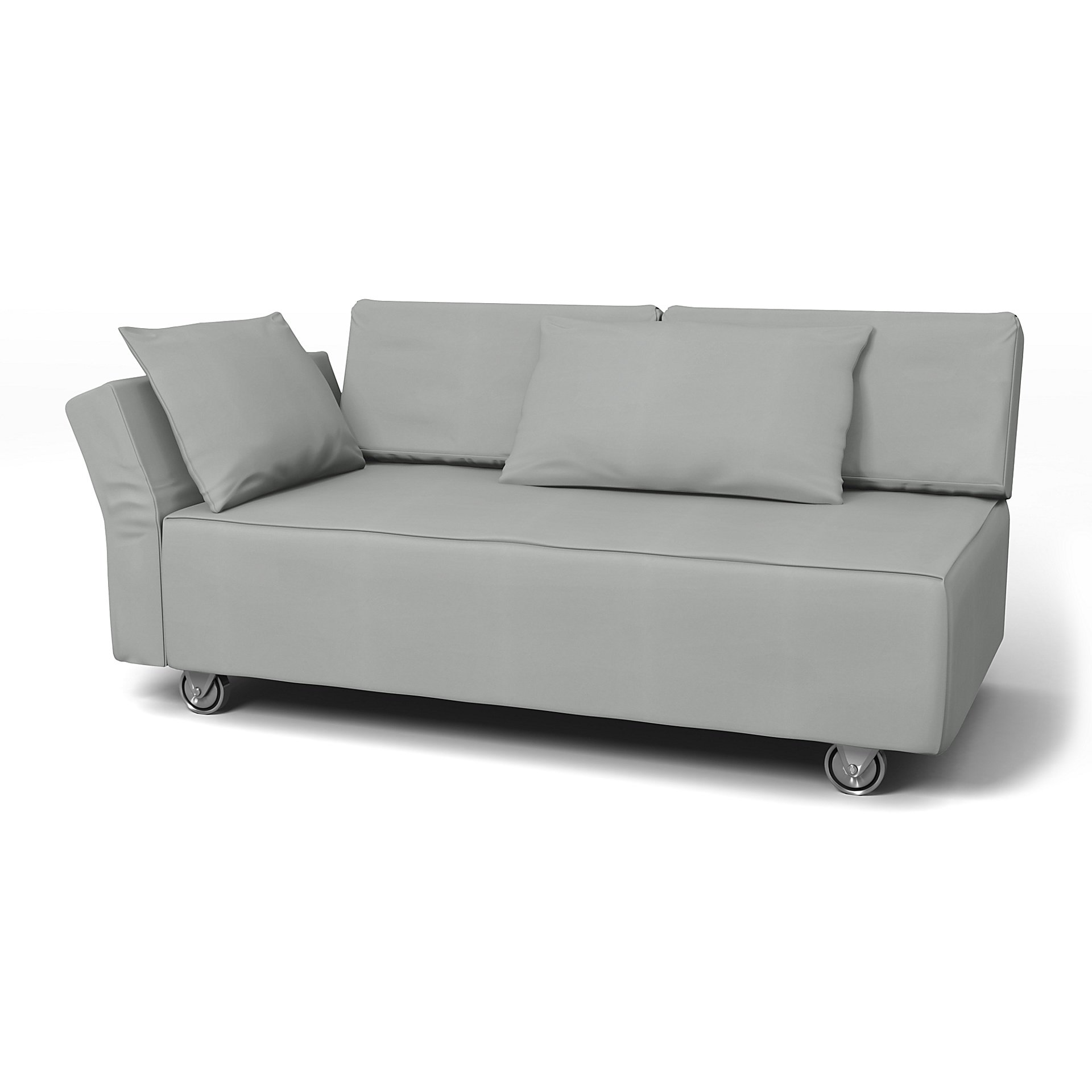IKEA - Falsterbo 2 Seat Sofa with Left Arm Cover, Silver Grey, Cotton - Bemz