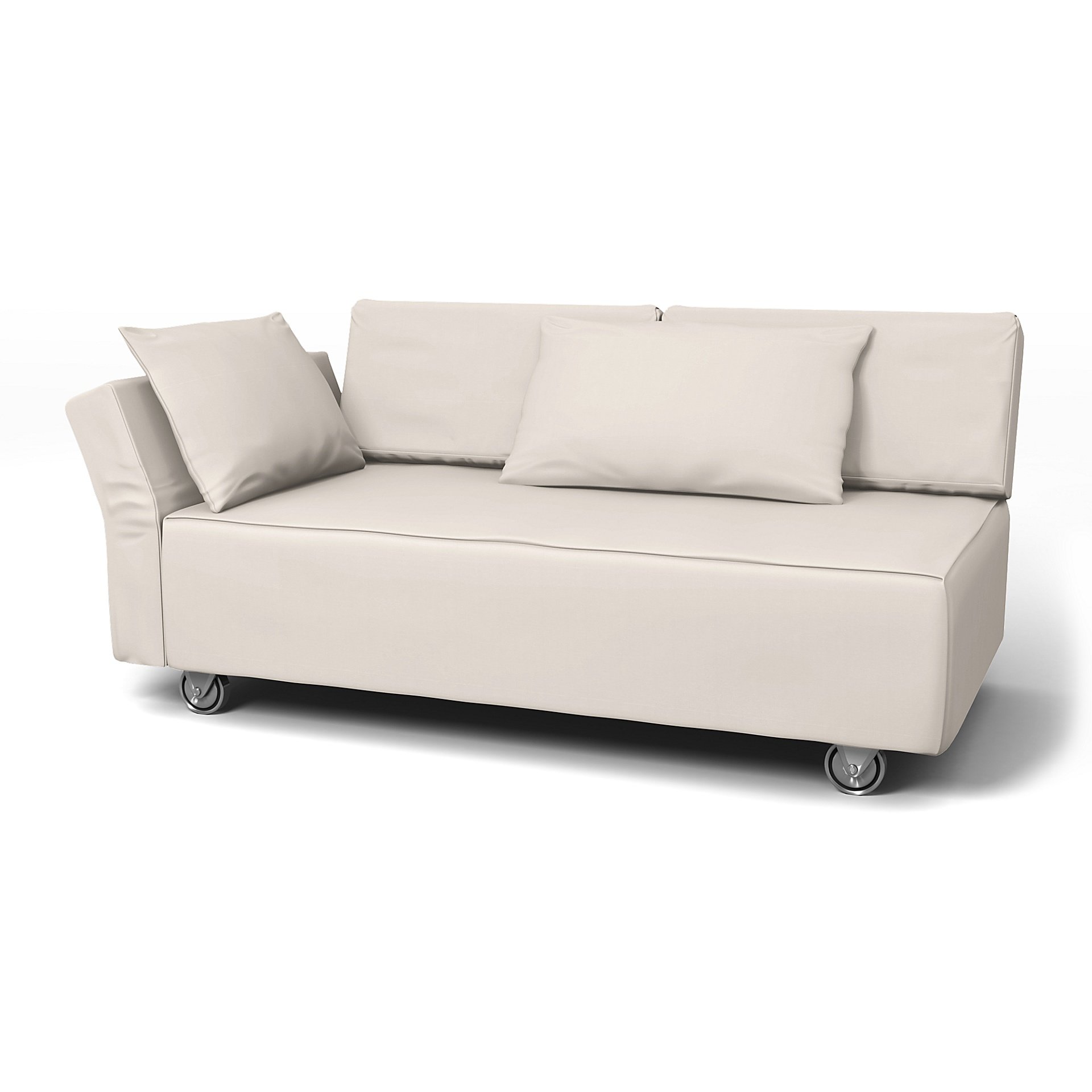 IKEA - Falsterbo 2 Seat Sofa with Left Arm Cover, Soft White, Cotton - Bemz