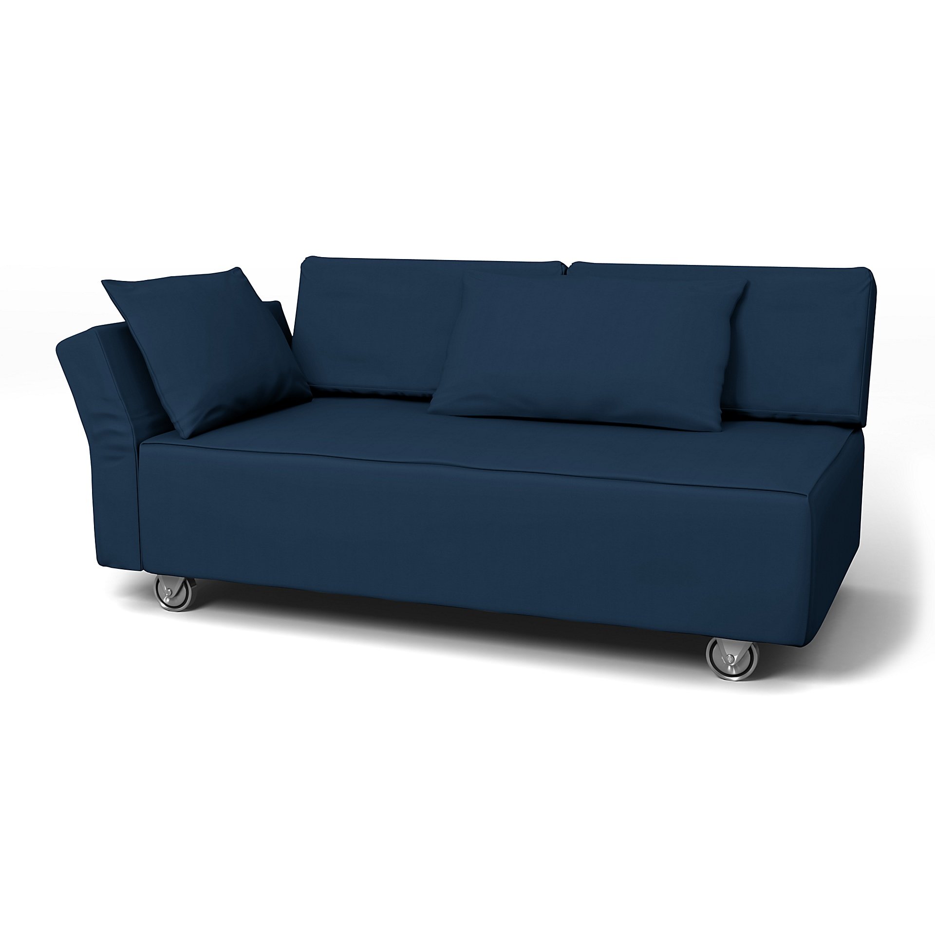 IKEA - Falsterbo 2 Seat Sofa with Left Arm Cover, Deep Navy Blue, Cotton - Bemz