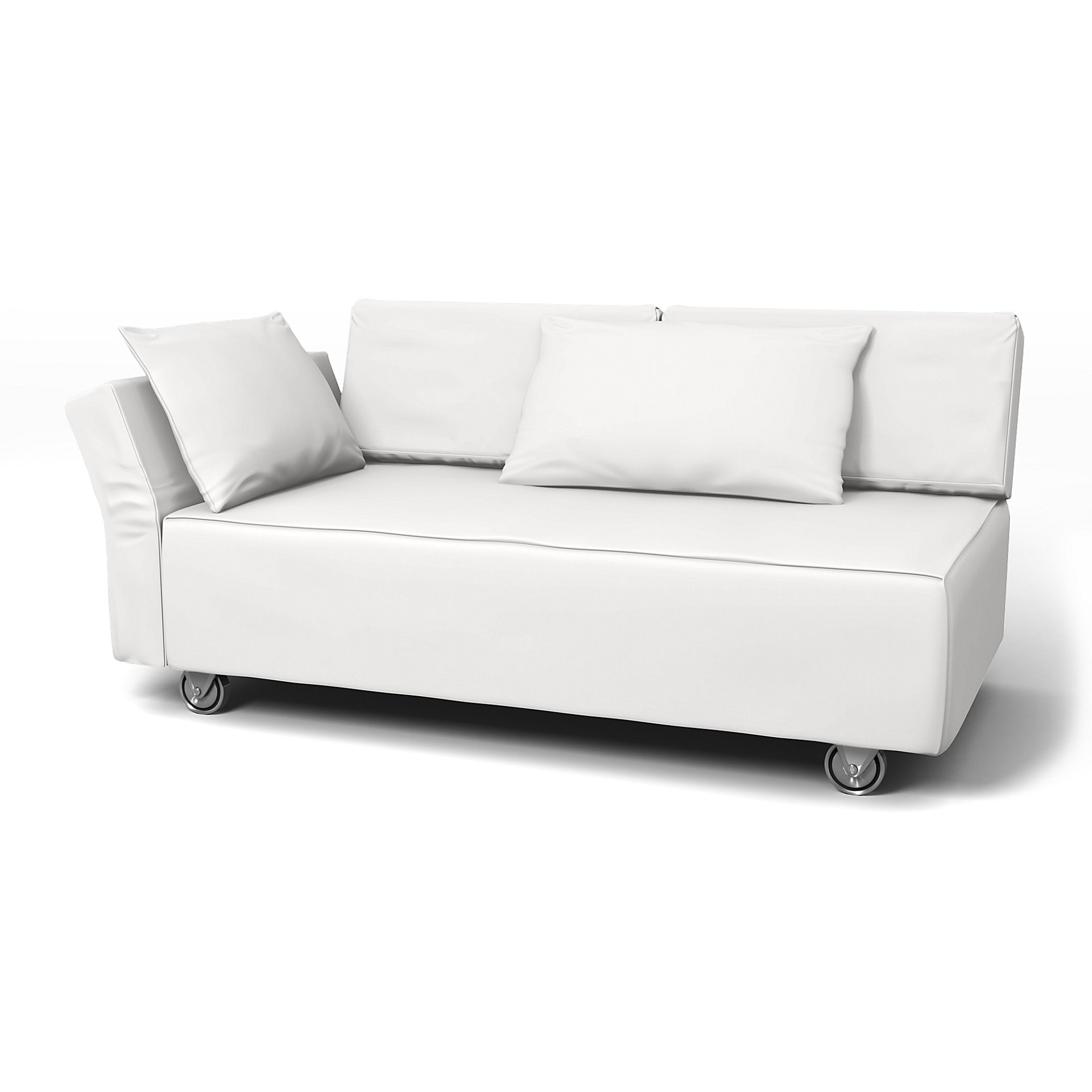 IKEA - Falsterbo 2 Seat Sofa with Left Arm Cover, Absolute White, Cotton - Bemz