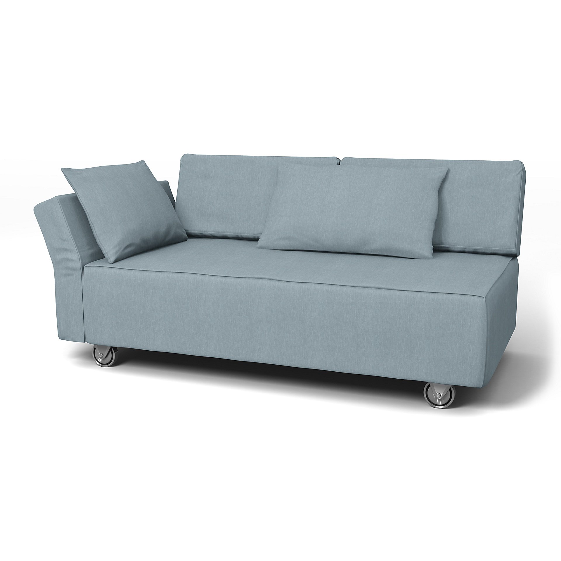 IKEA - Falsterbo 2 Seat Sofa with Left Arm Cover, Dusty Blue, Linen - Bemz