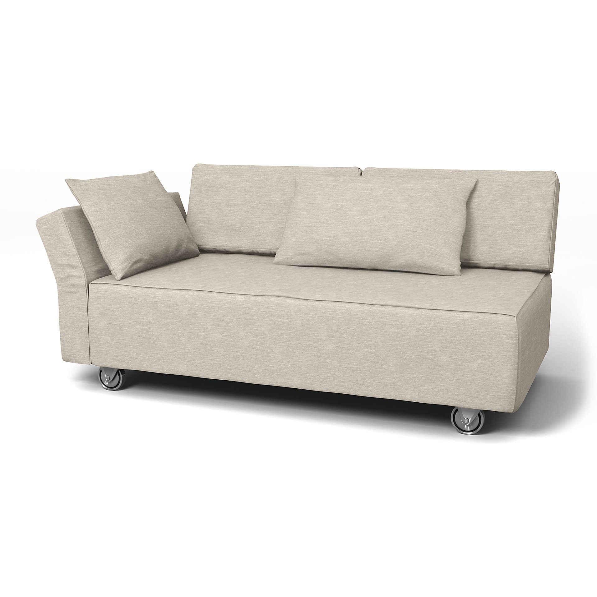 IKEA - Falsterbo 2 Seat Sofa with Left Arm Cover, Natural White, Velvet - Bemz