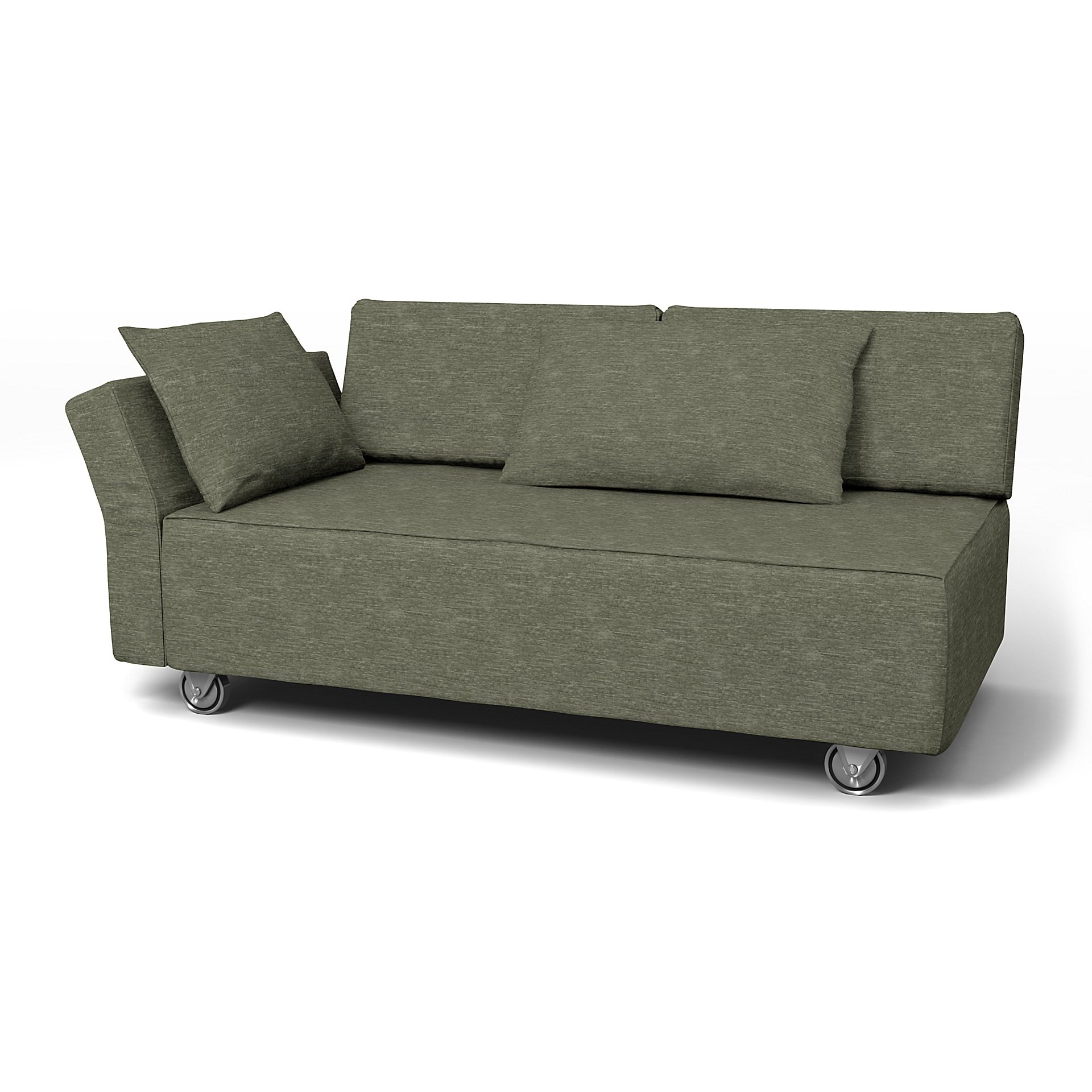 IKEA - Falsterbo 2 Seat Sofa with Left Arm Cover, Green Grey, Velvet - Bemz