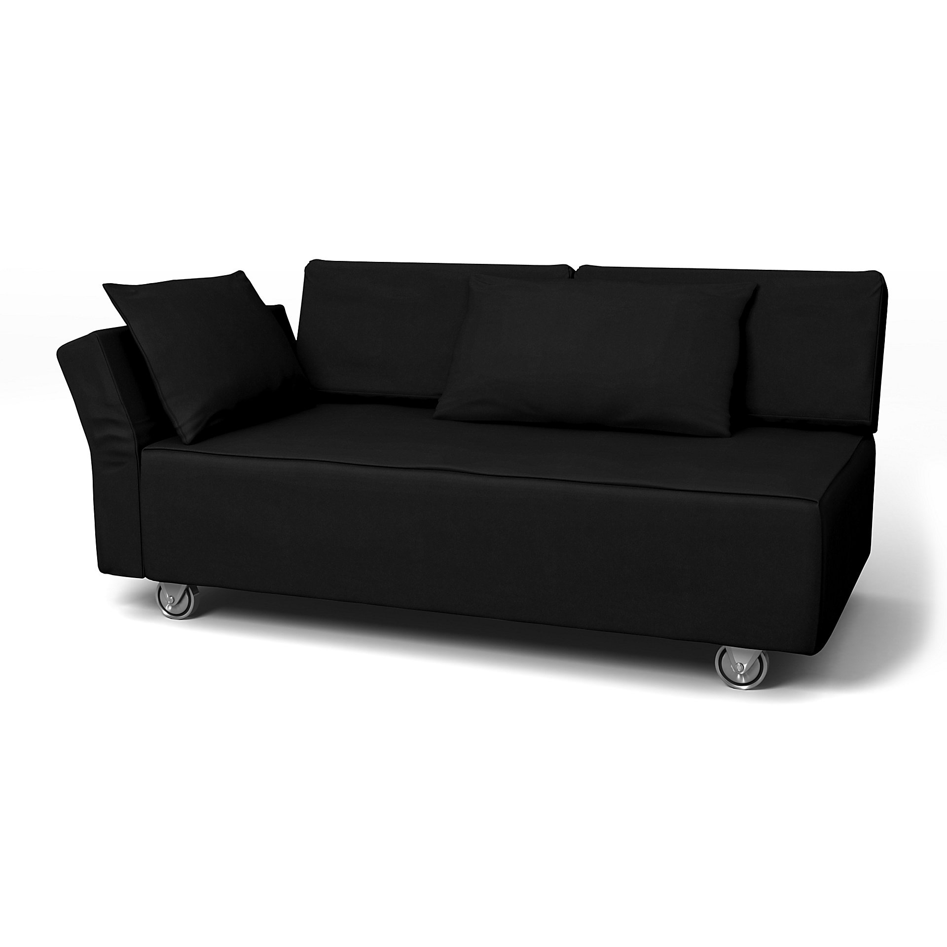 IKEA - Falsterbo 2 Seat Sofa with Left Arm Cover, Black, Velvet - Bemz