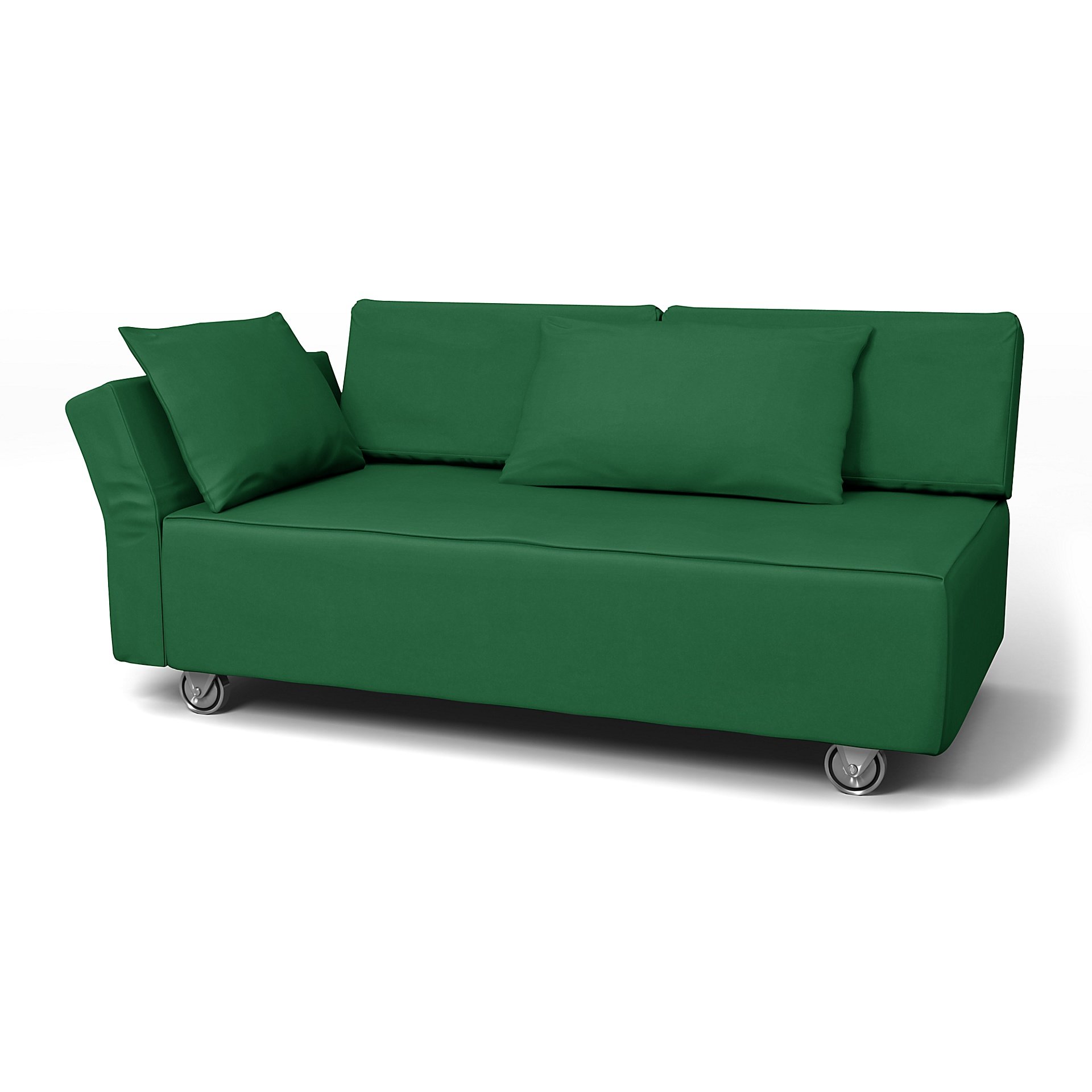 IKEA - Falsterbo 2 Seat Sofa with Left Arm Cover, Abundant Green, Velvet - Bemz