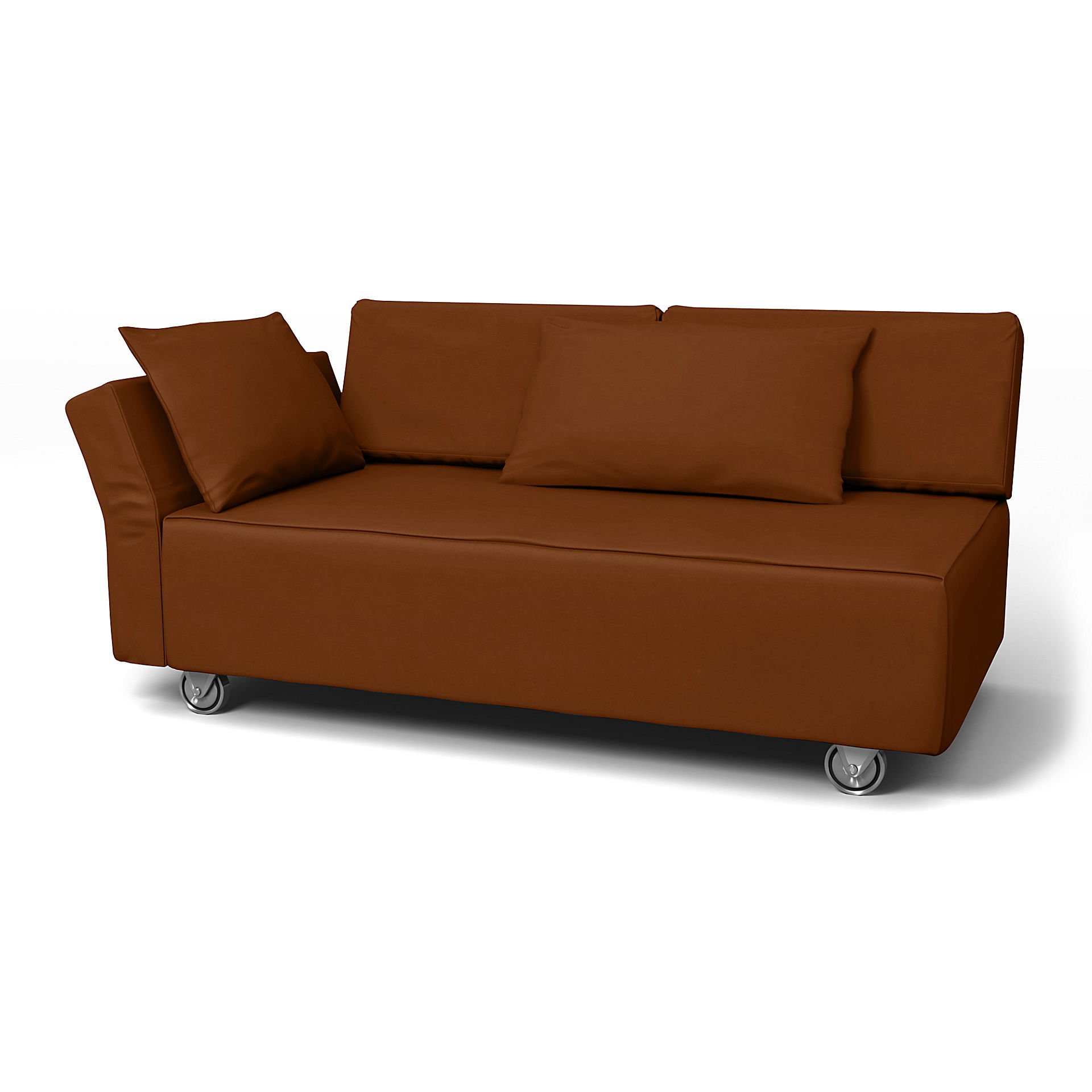 IKEA - Överdrag till Falsterbo 2-sitssoffa med vänster armstöd, Cinnamon, Sammet - Bemz