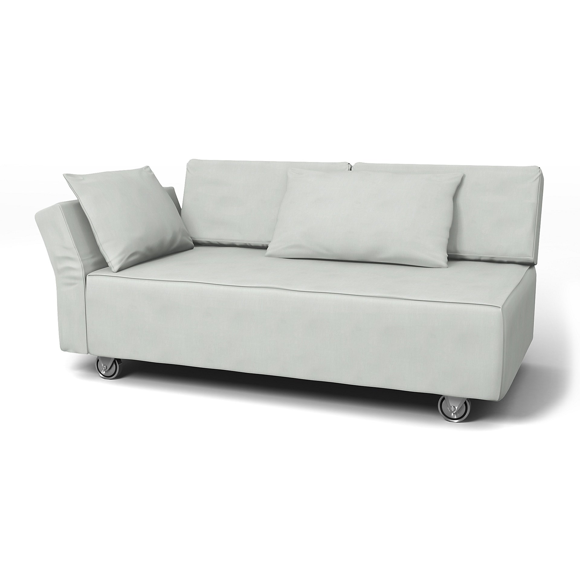 IKEA - Falsterbo 2 Seat Sofa with Left Arm Cover, Silver Grey, Linen - Bemz