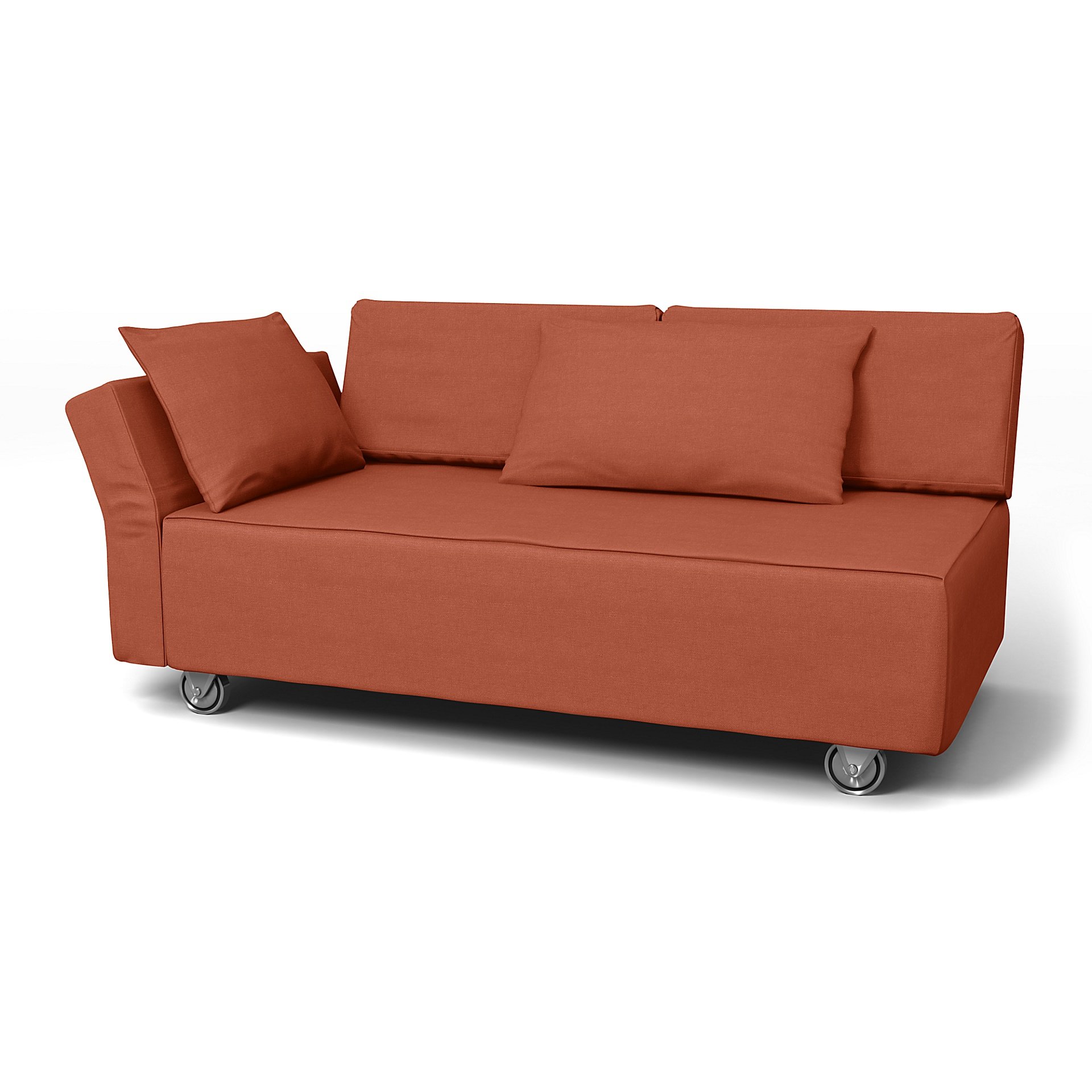 IKEA - Falsterbo 2 Seat Sofa with Left Arm Cover, Burnt Orange, Linen - Bemz