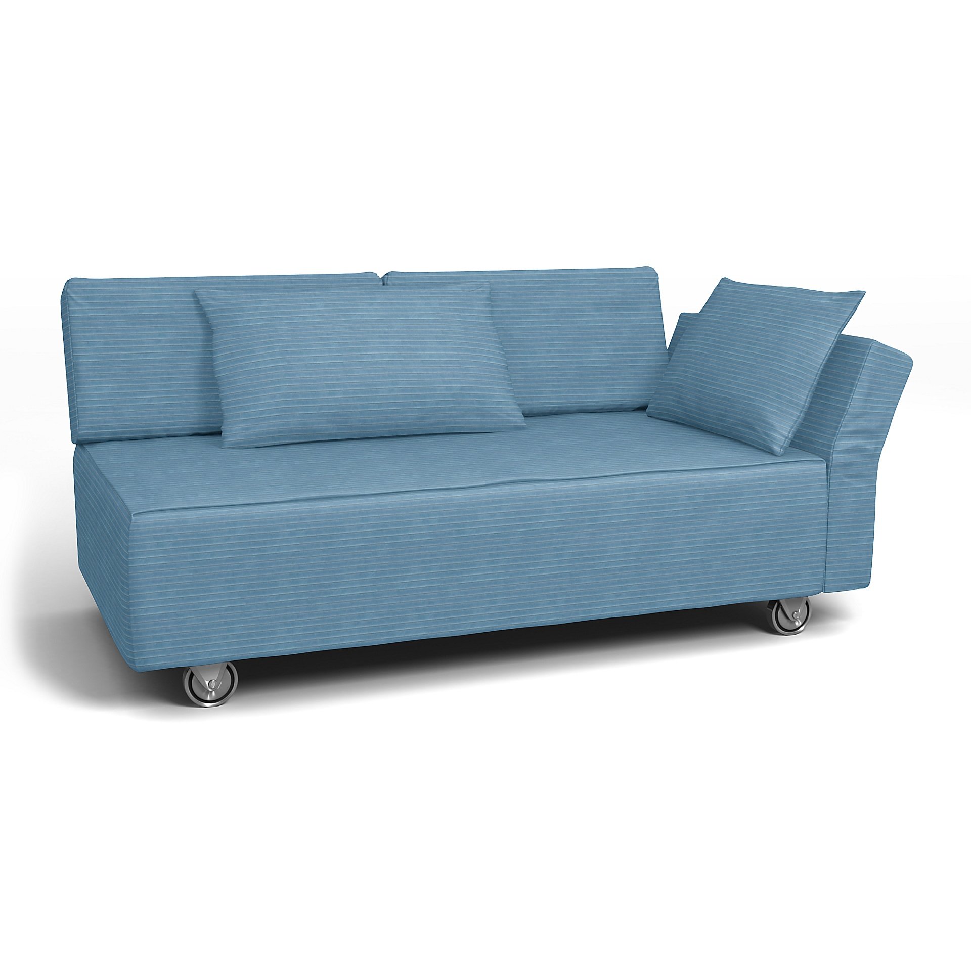 IKEA - Falsterbo 2 Seat Sofa with Right Arm Cover, Sky Blue, Corduroy - Bemz