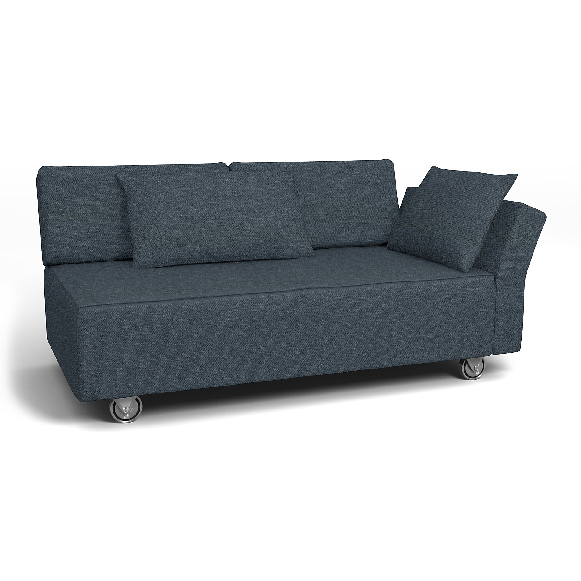 IKEA - Falsterbo 2 Seat Sofa with Right Arm Cover, Denim, Boucle & Texture - Bemz