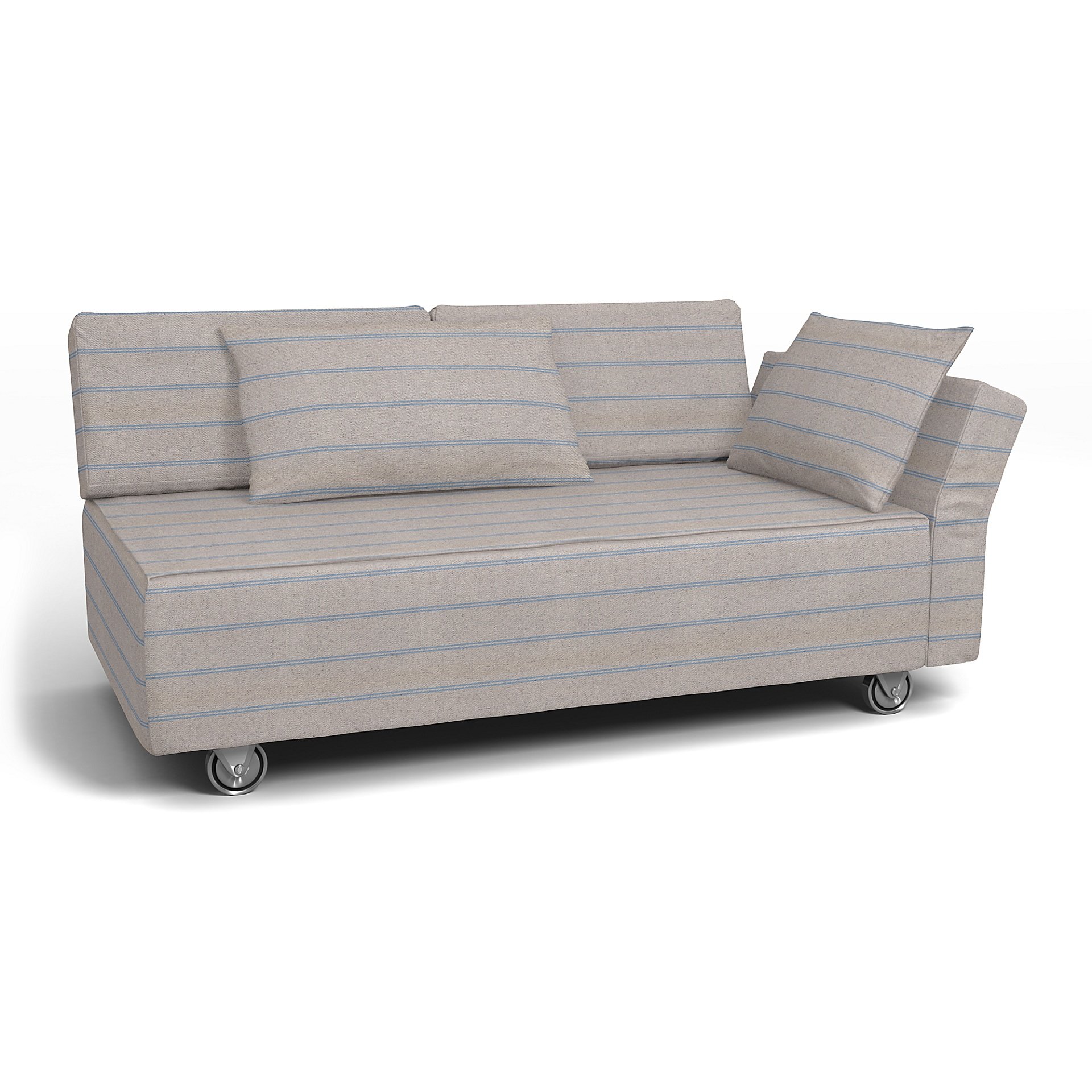 IKEA - Falsterbo 2 Seat Sofa with Right Arm Cover, Blue Stripe, Cotton - Bemz