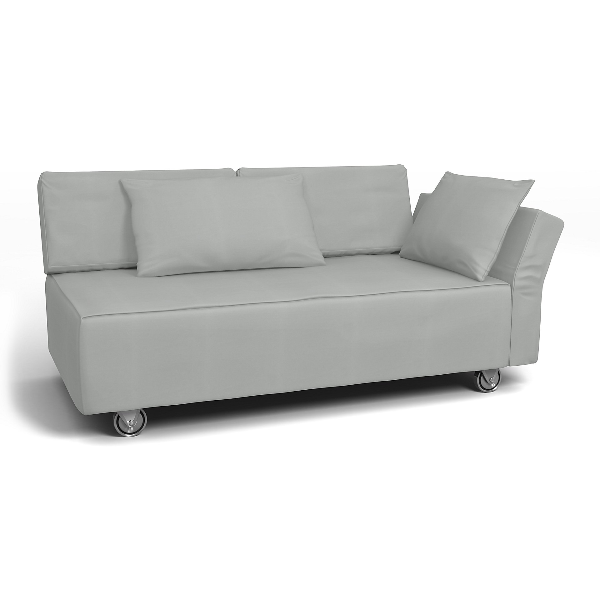 IKEA - Falsterbo 2 Seat Sofa with Right Arm Cover, Silver Grey, Cotton - Bemz