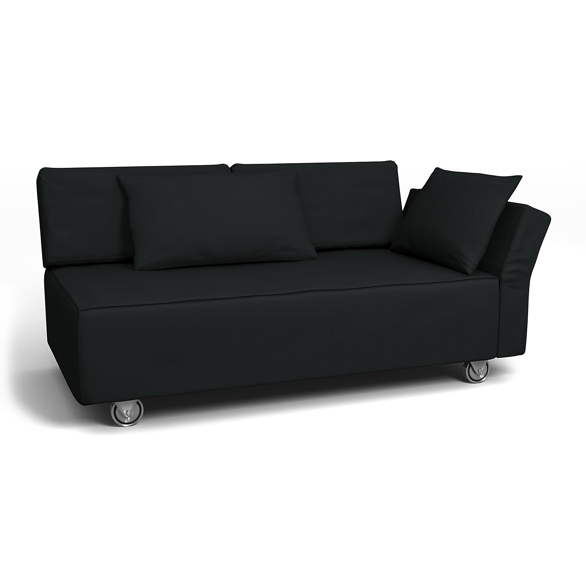 IKEA - Falsterbo 2 Seat Sofa with Right Arm Cover, Jet Black, Cotton - Bemz