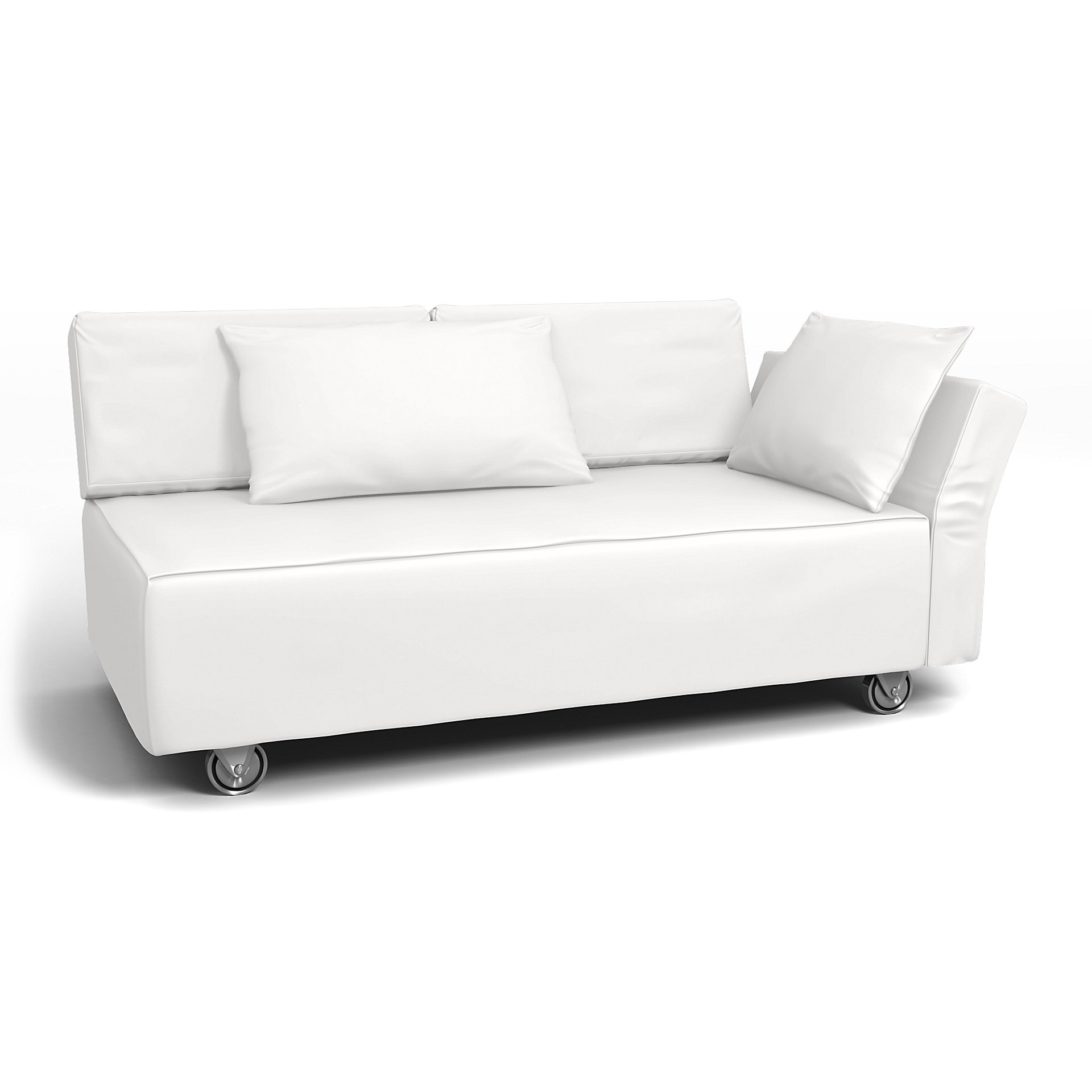IKEA - Falsterbo 2 Seat Sofa with Right Arm Cover, Absolute White, Cotton - Bemz