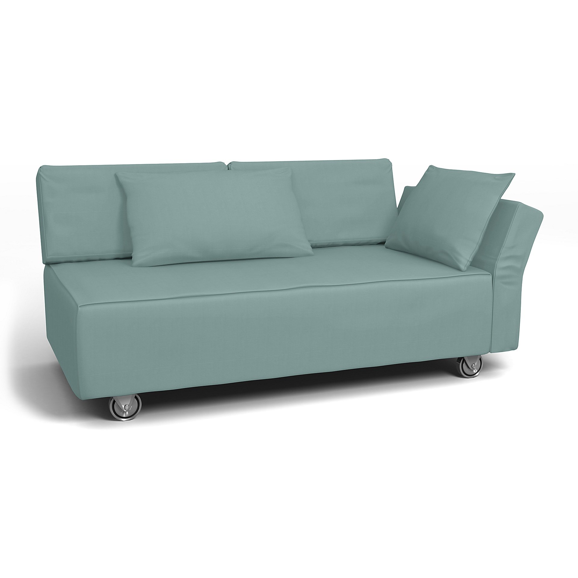 IKEA - Falsterbo 2 Seat Sofa with Right Arm Cover, Mineral Blue, Cotton - Bemz