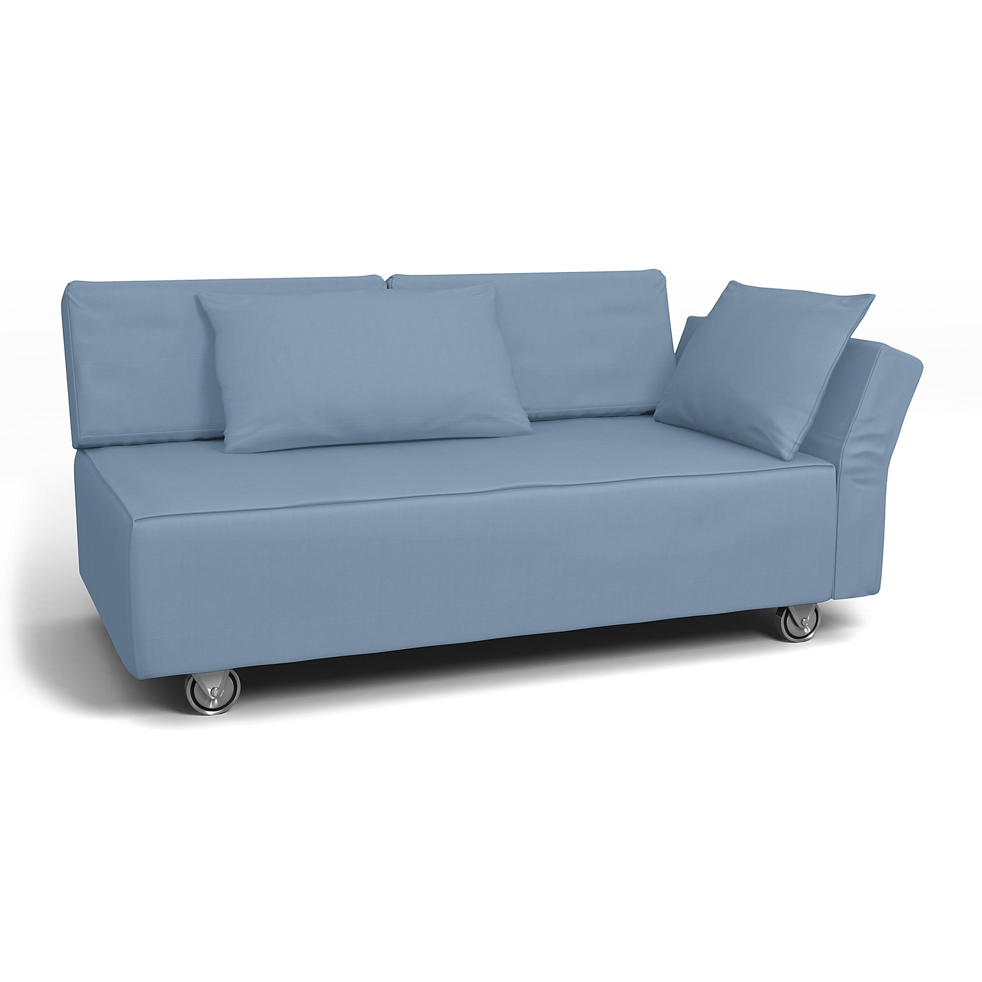 IKEA - Falsterbo 2 Seat Sofa with Right Arm Cover, Dusty Blue, Cotton - Bemz