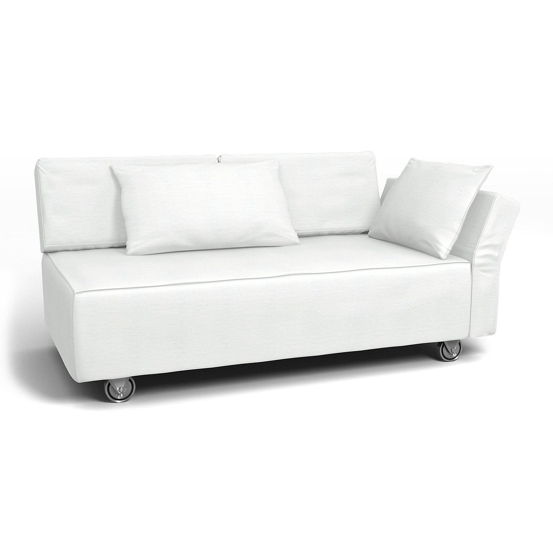 IKEA - Falsterbo 2 Seat Sofa with Right Arm Cover, White, Linen - Bemz