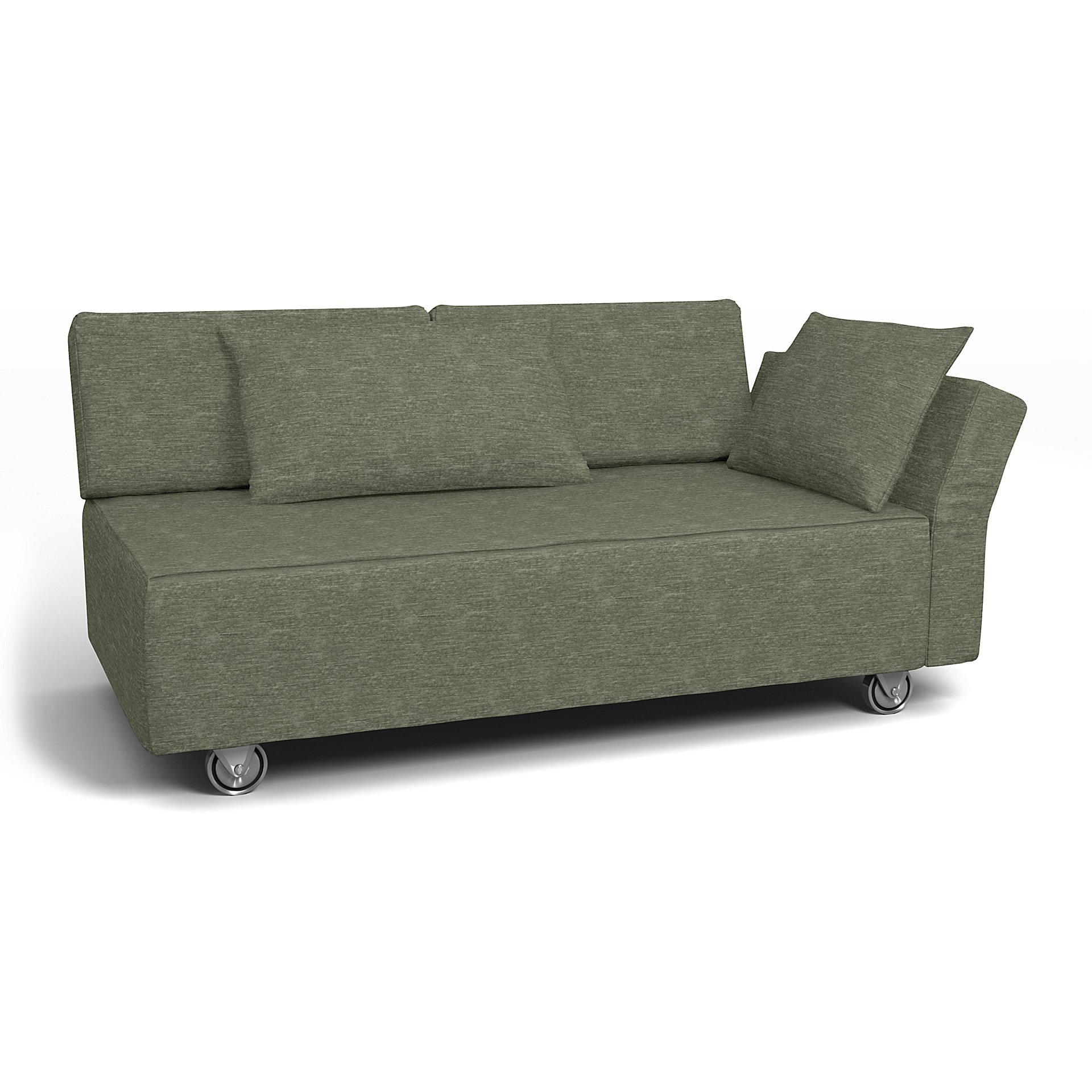 IKEA - Falsterbo 2 Seat Sofa with Right Arm Cover, Green Grey, Velvet - Bemz