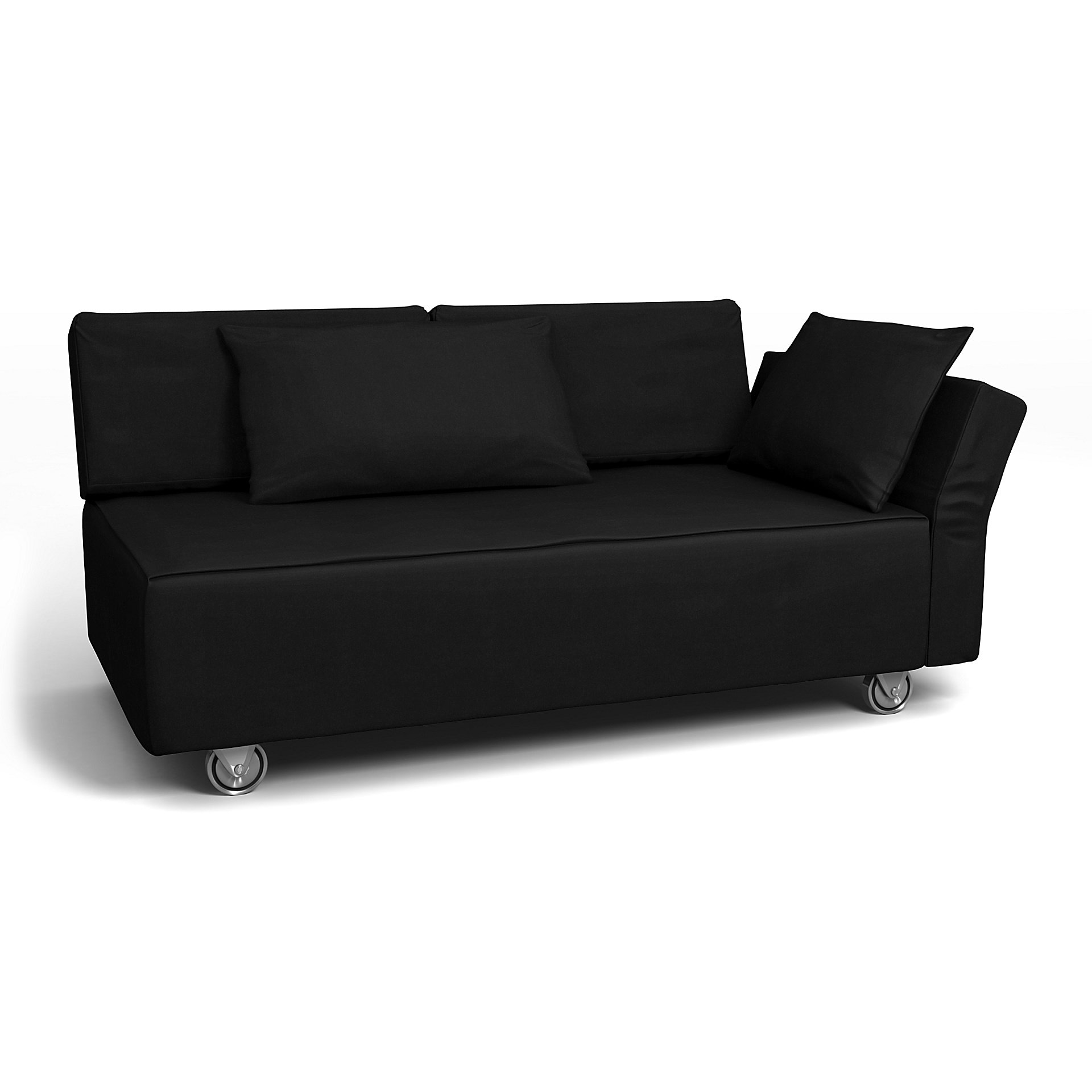 IKEA - Falsterbo 2 Seat Sofa with Right Arm Cover, Black, Velvet - Bemz
