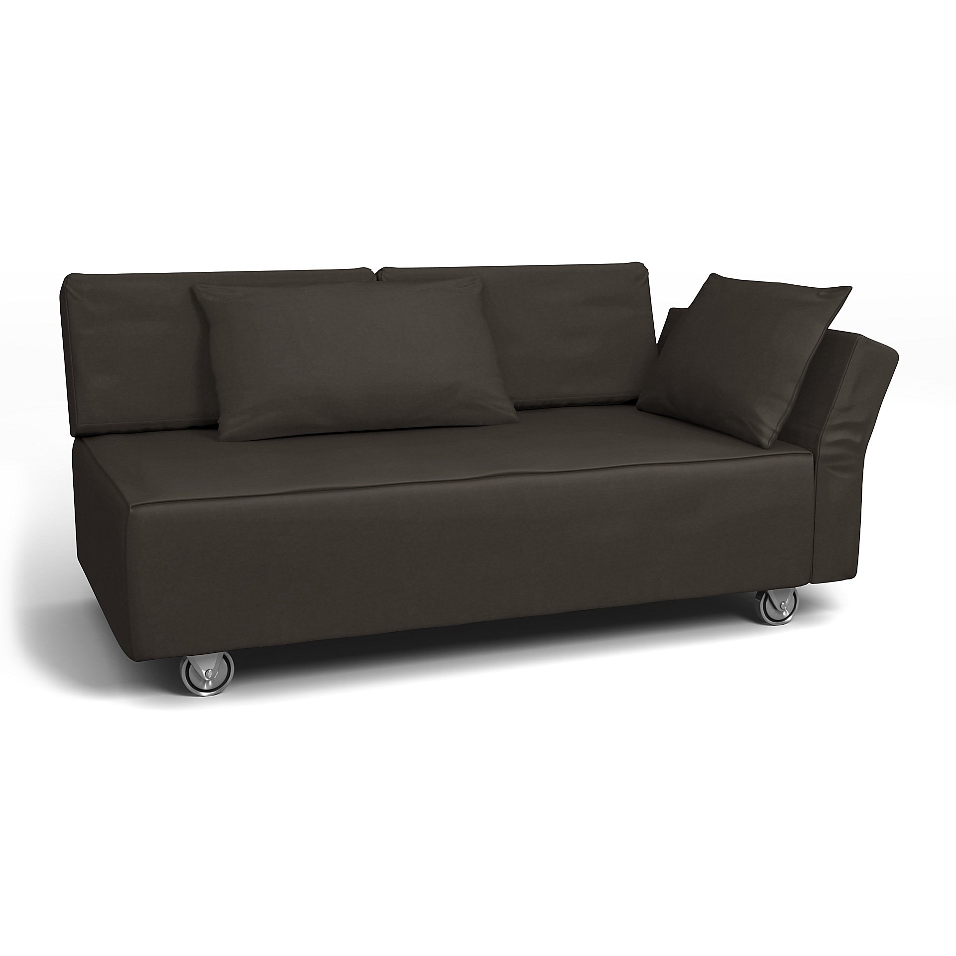 IKEA - Falsterbo 2 Seat Sofa with Right Arm Cover, Licorice, Velvet - Bemz