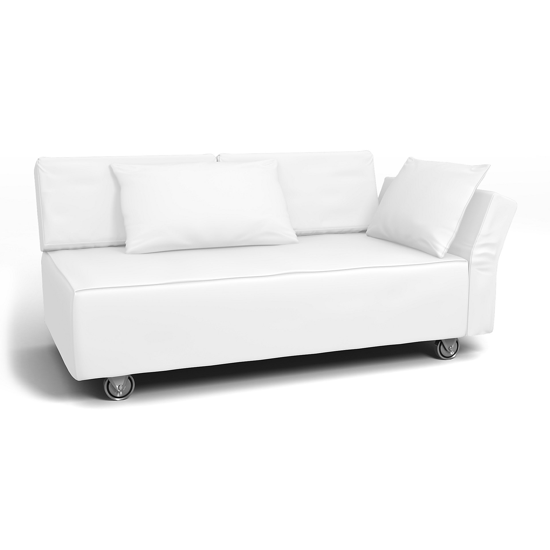 IKEA - Falsterbo 2 Seat Sofa with Right Arm Cover, Absolute White, Linen - Bemz