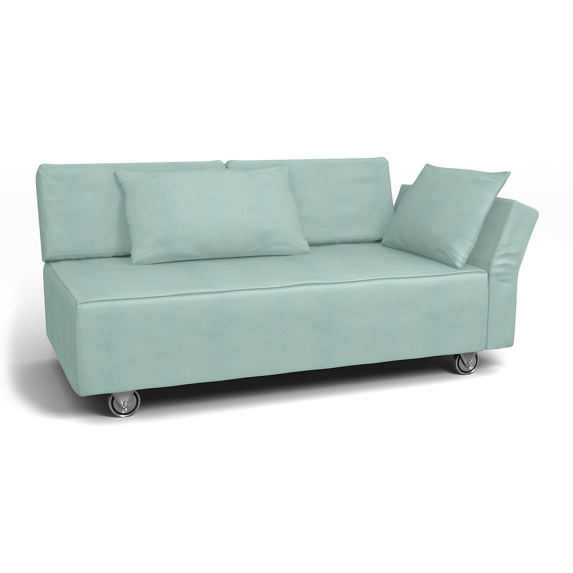 IKEA - Falsterbo 2 Seat Sofa with Right Arm Cover, Mineral Blue, Linen - Bemz
