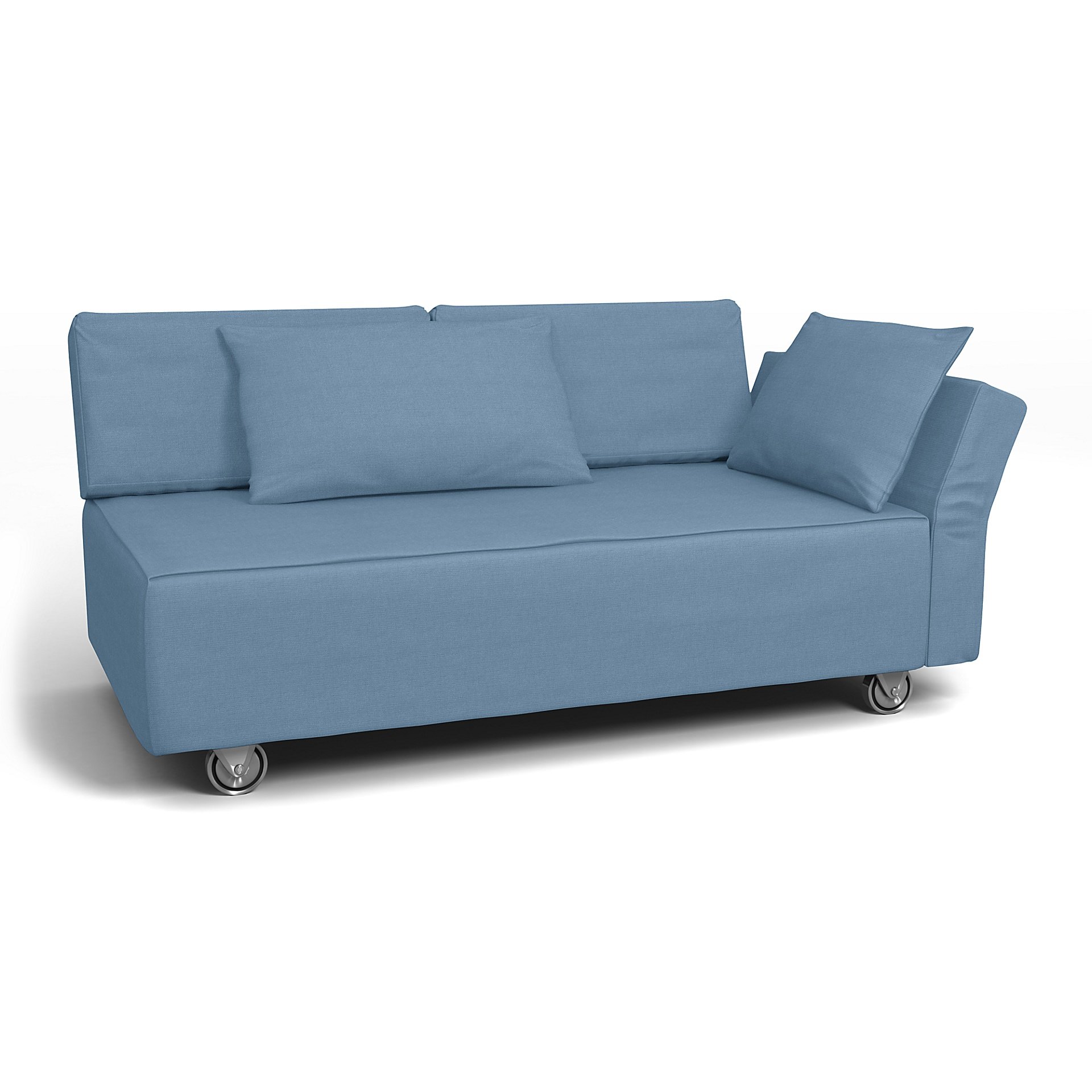 IKEA - Falsterbo 2 Seat Sofa with Right Arm Cover, Vintage Blue, Linen - Bemz