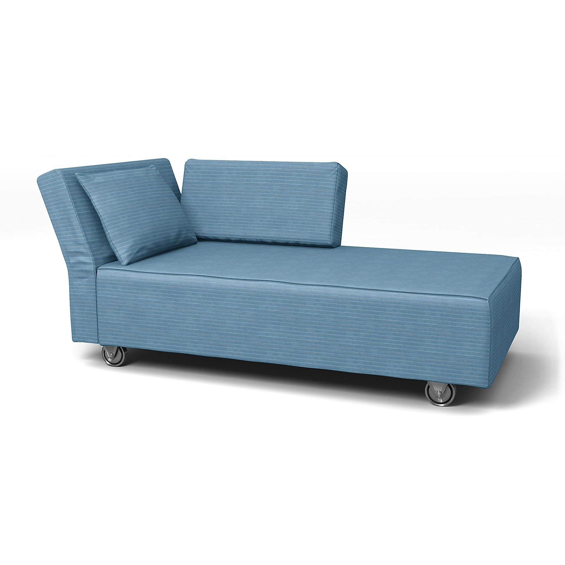 IKEA - Falsterbo Chaise with Left Armrest Cover, Sky Blue, Corduroy - Bemz