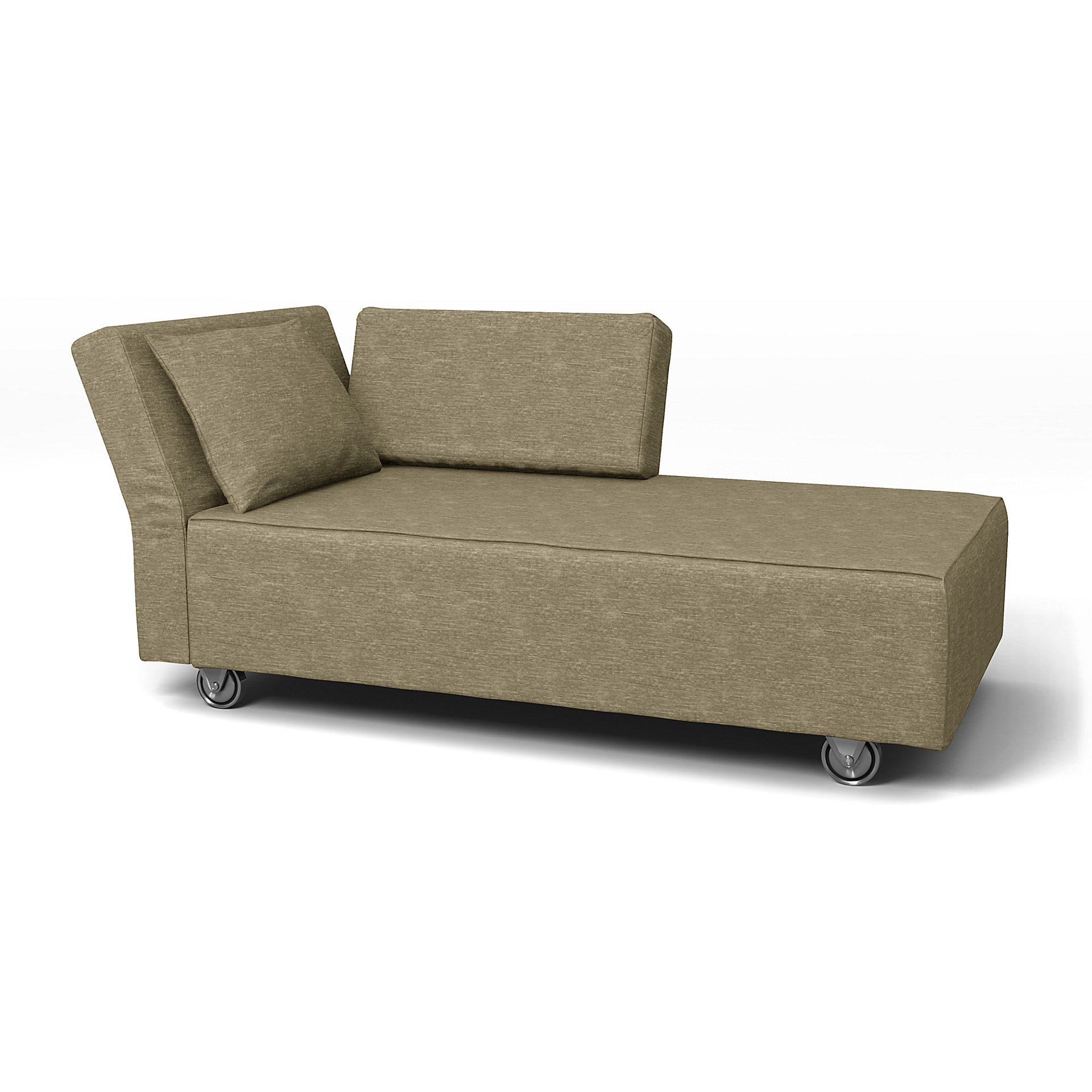 IKEA - Falsterbo Chaise with Left Armrest Cover, Beige, Velvet - Bemz