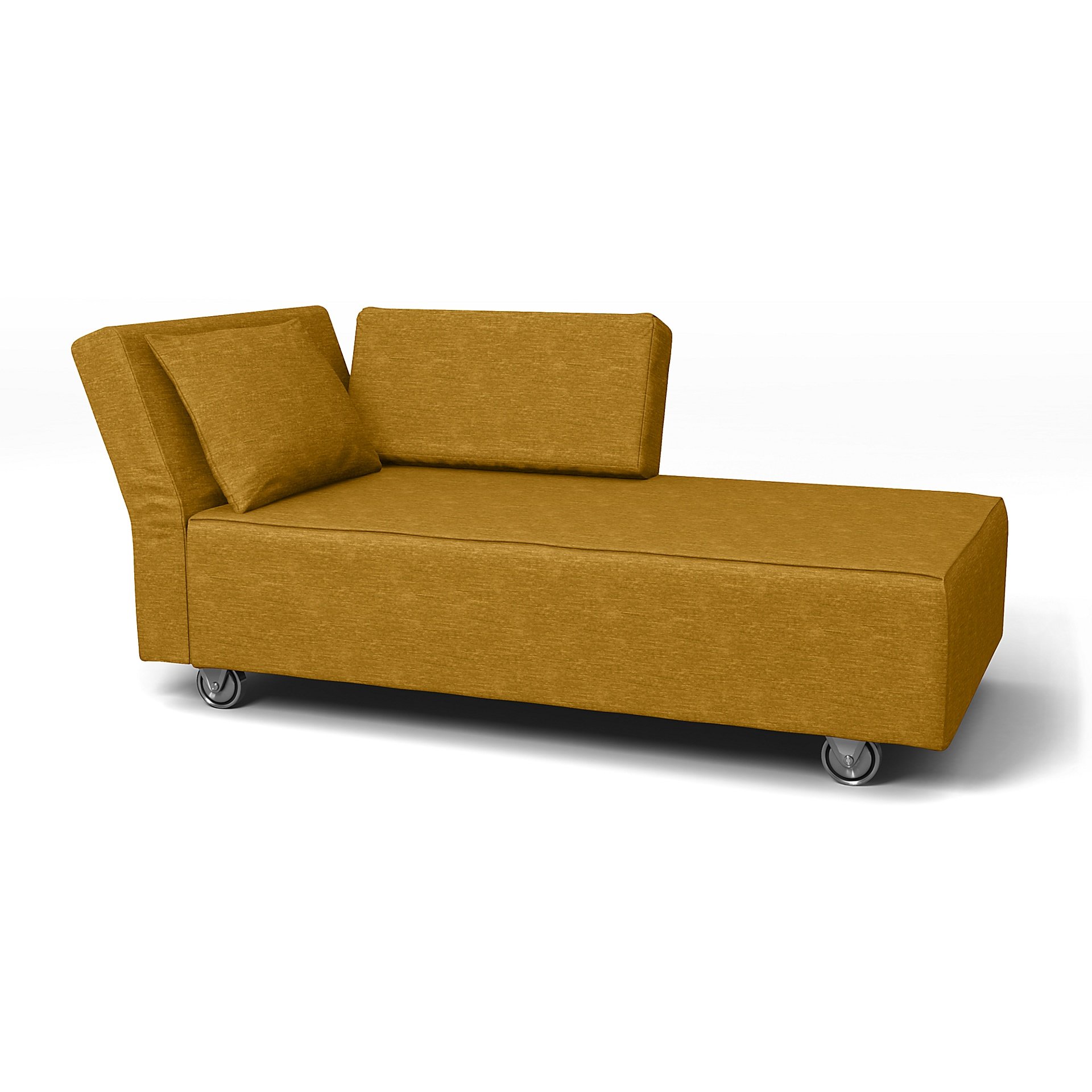 IKEA - Falsterbo Chaise with Left Armrest Cover, Tumeric, Velvet - Bemz