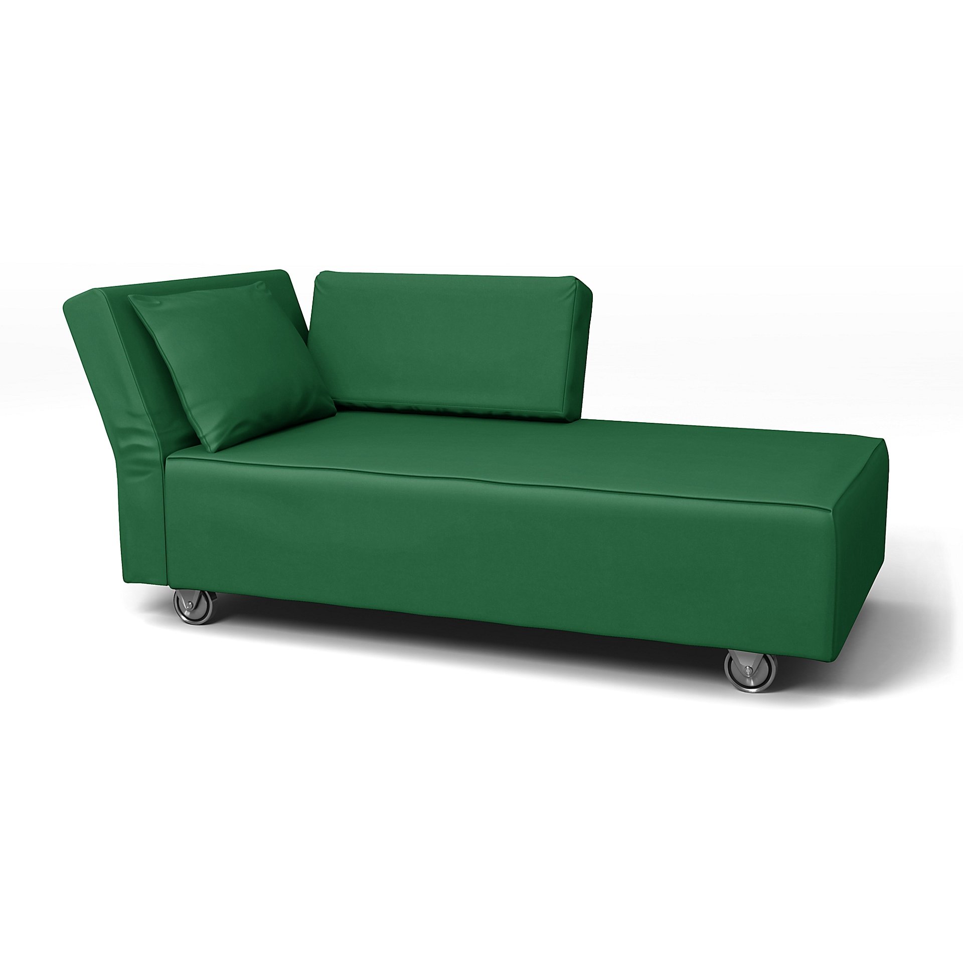 IKEA - Falsterbo Chaise with Left Armrest Cover, Abundant Green, Velvet - Bemz