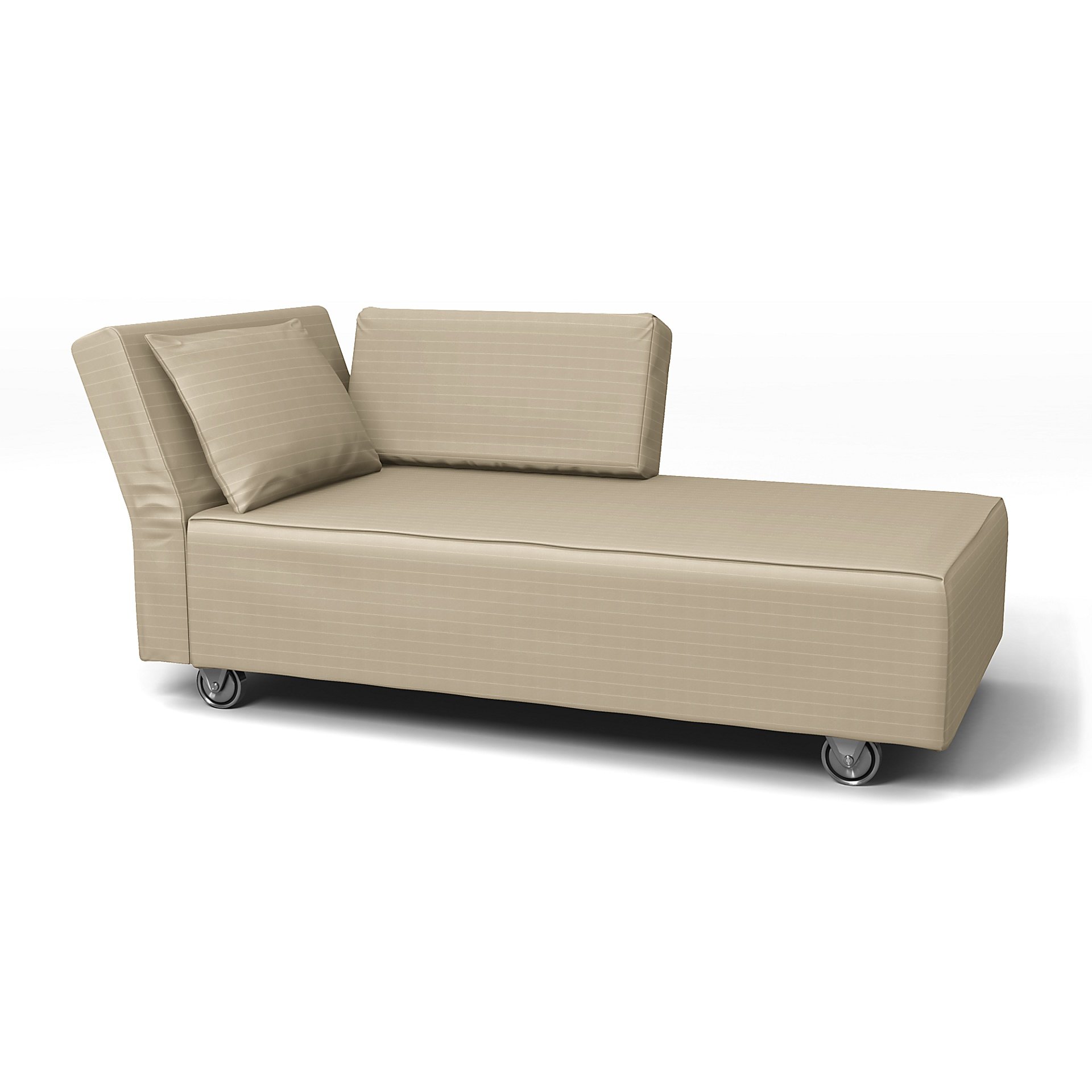 IKEA - Falsterbo Chaise with Left Armrest Cover, Oyster, Velvet - Bemz