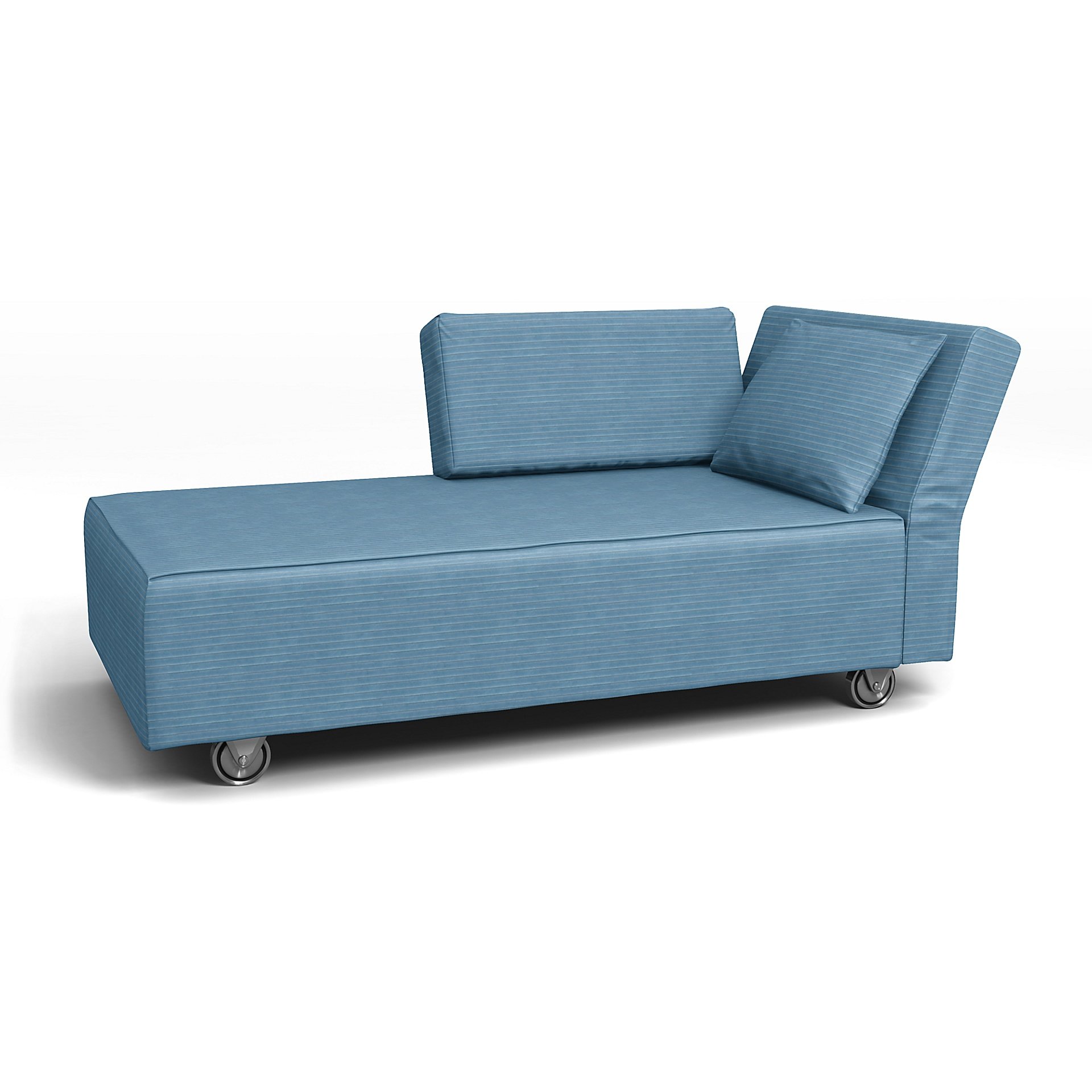 IKEA - Falsterbo Chaise with Right Armrest Cover, Sky Blue, Corduroy - Bemz